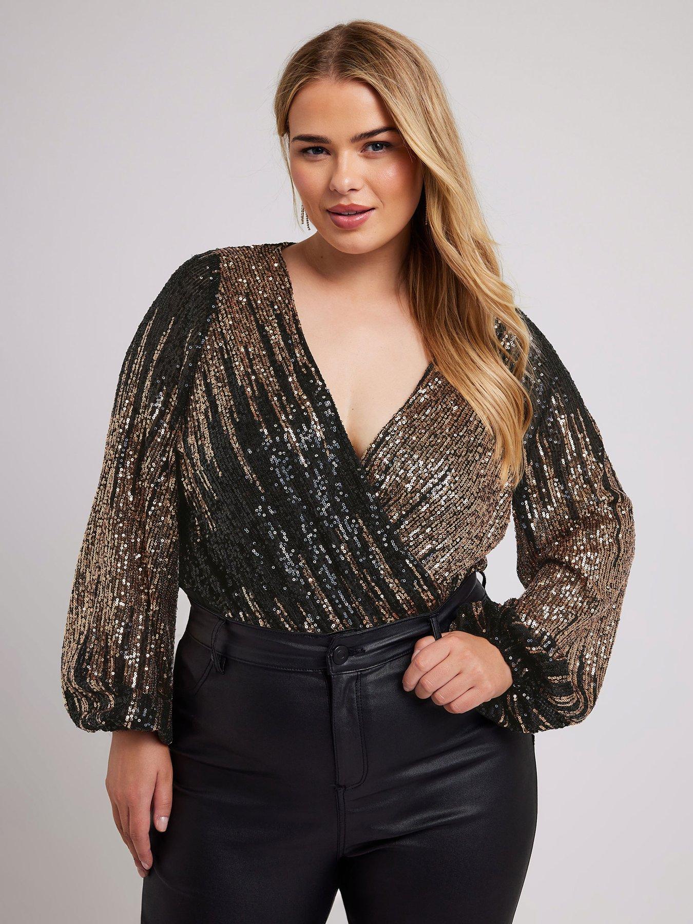 yours-curve-sequin-ombre-wrap-bodysuitoutfit