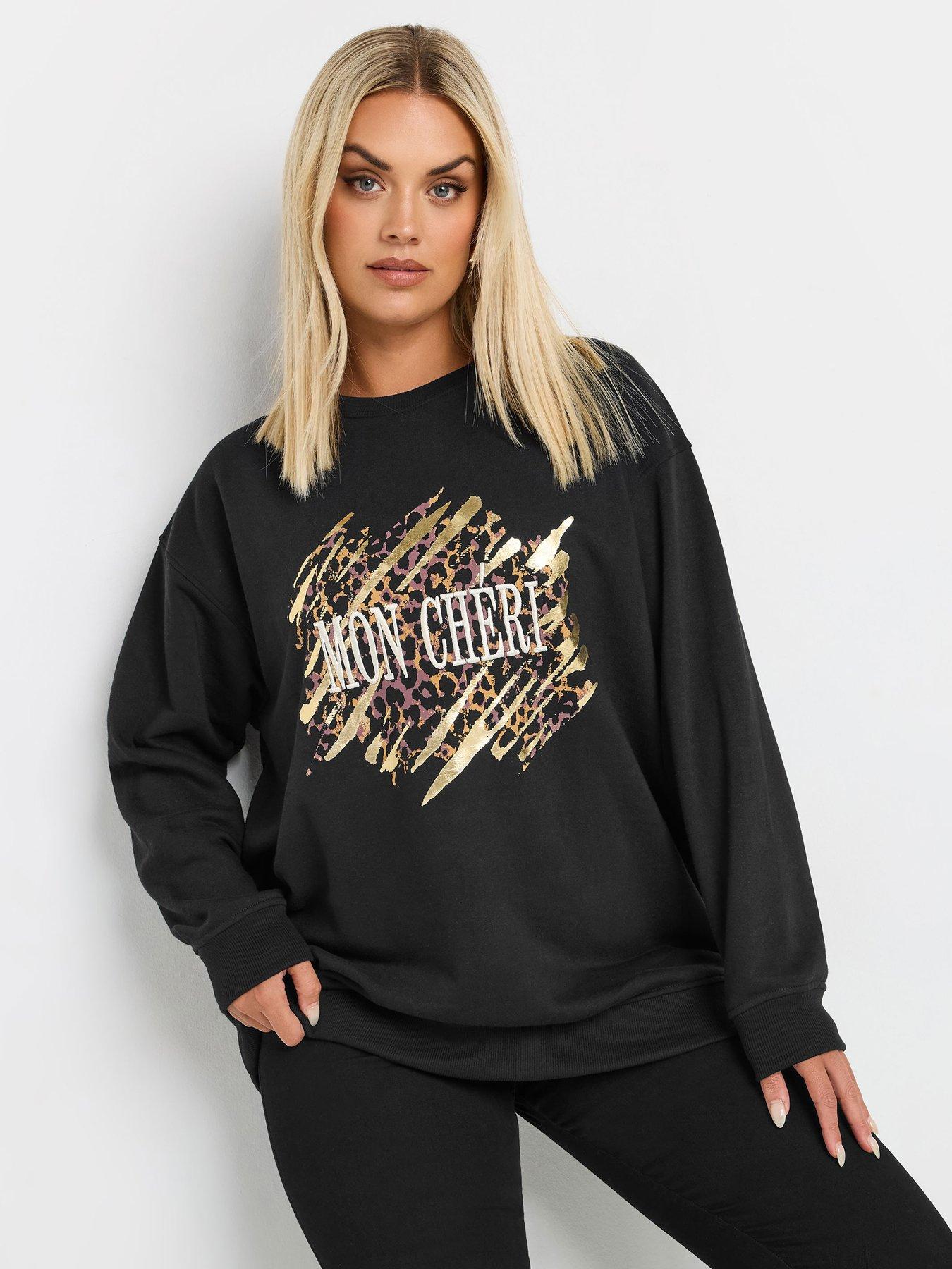 yours-curve-leopard-graphic-sweatshirt-black