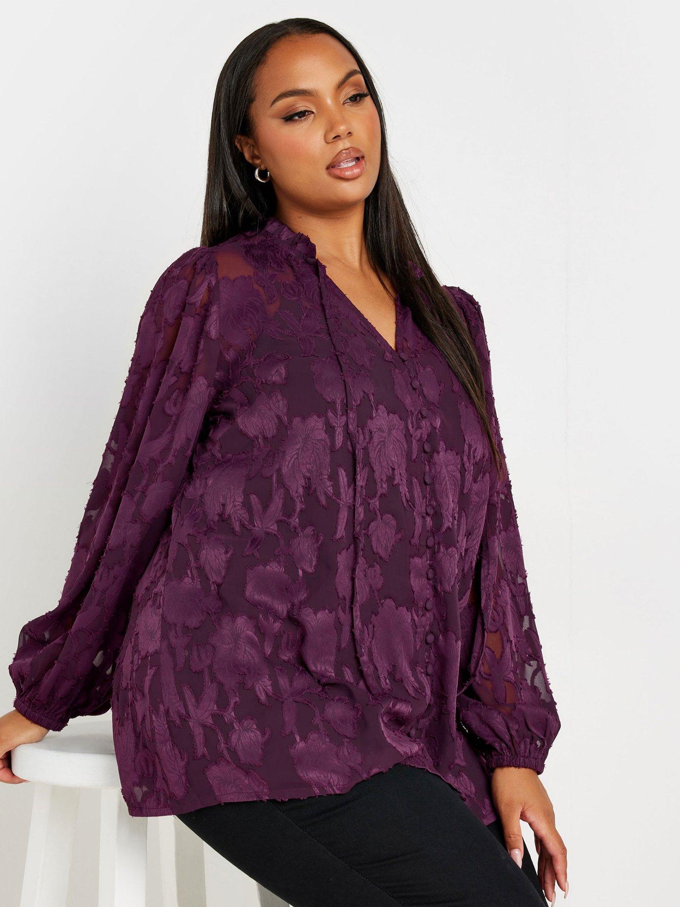 yours-curve-jewel-tie-neck-blouse-purpleoutfit