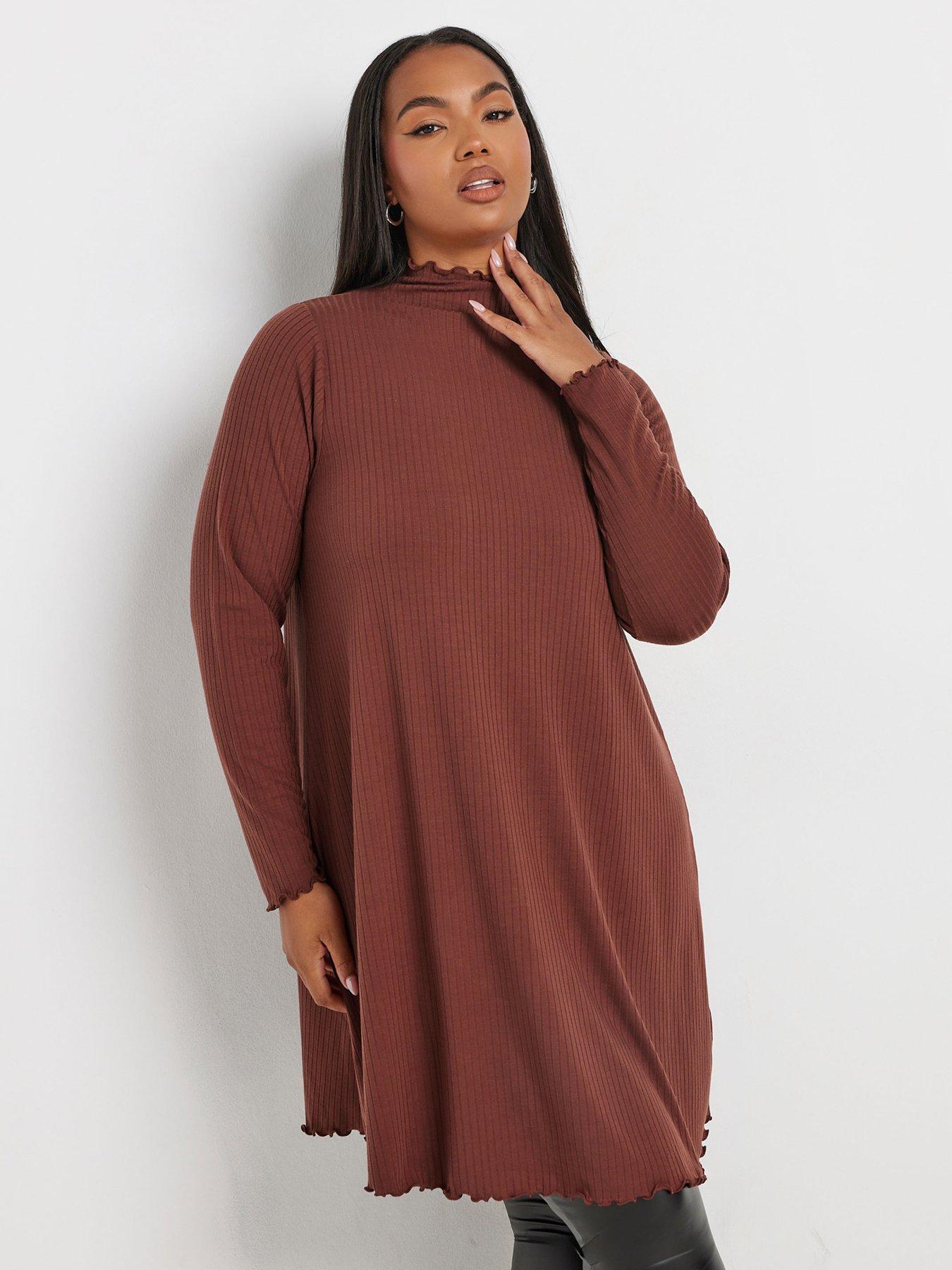 yours-curve-lettuce-edge-tunic-brownoutfit