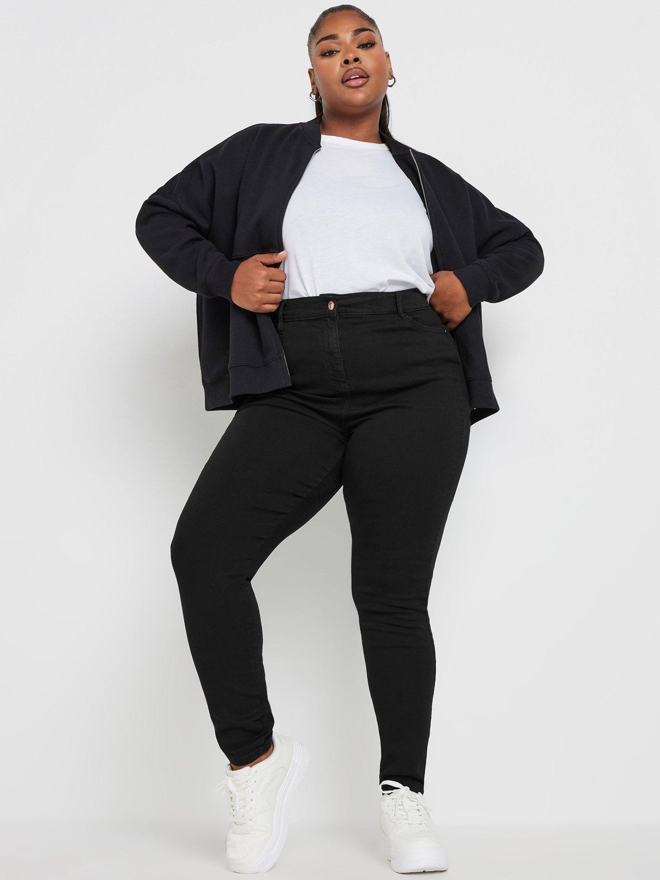 Image 1 of 3 of Yours Curve Ava 34" Skinny Jeans - Black