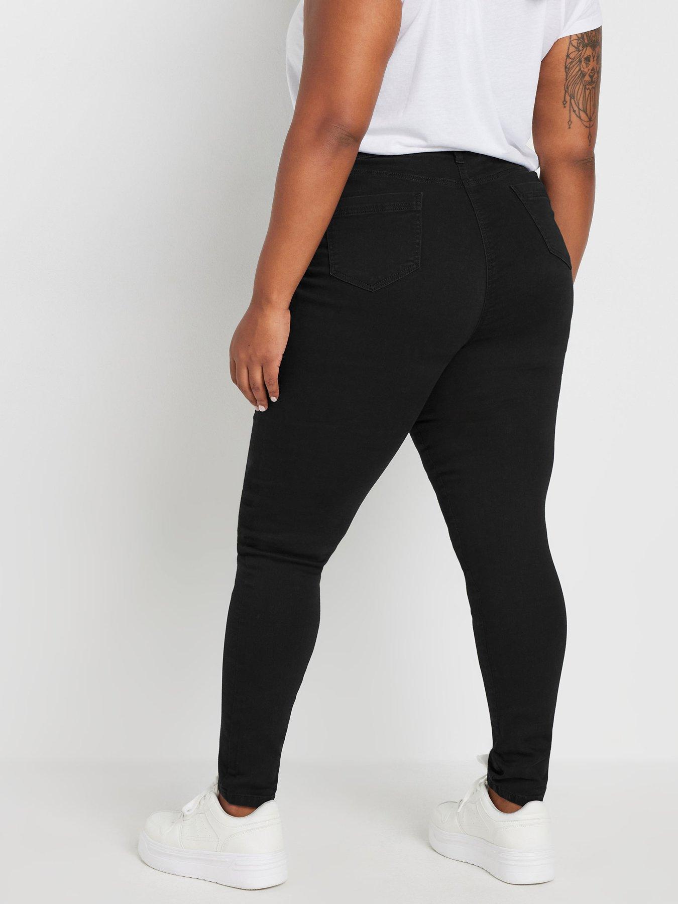 Image 2 of 3 of Yours Curve Ava 34" Skinny Jeans - Black