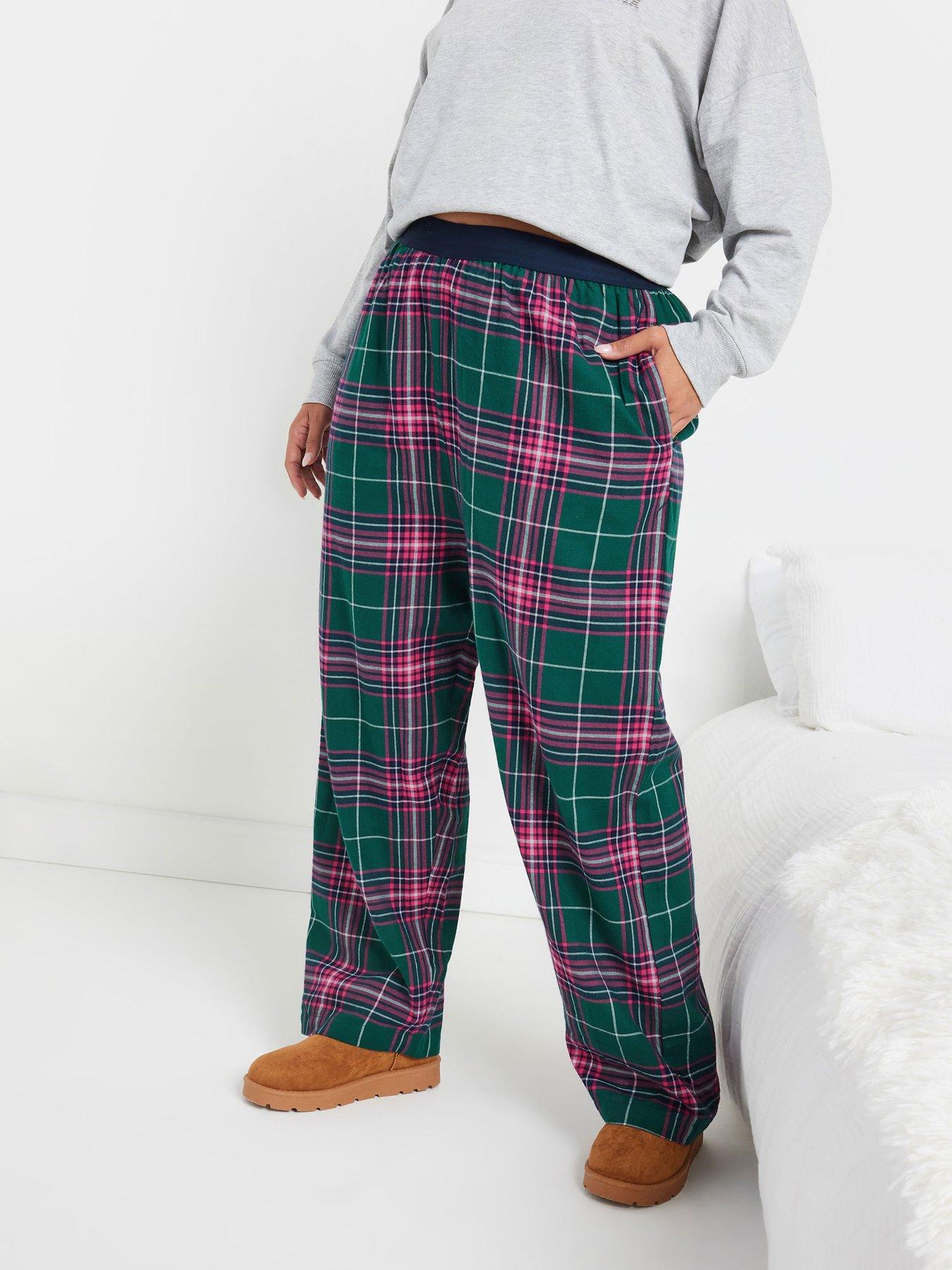 yours-curve-check-pj-pant-greenpink