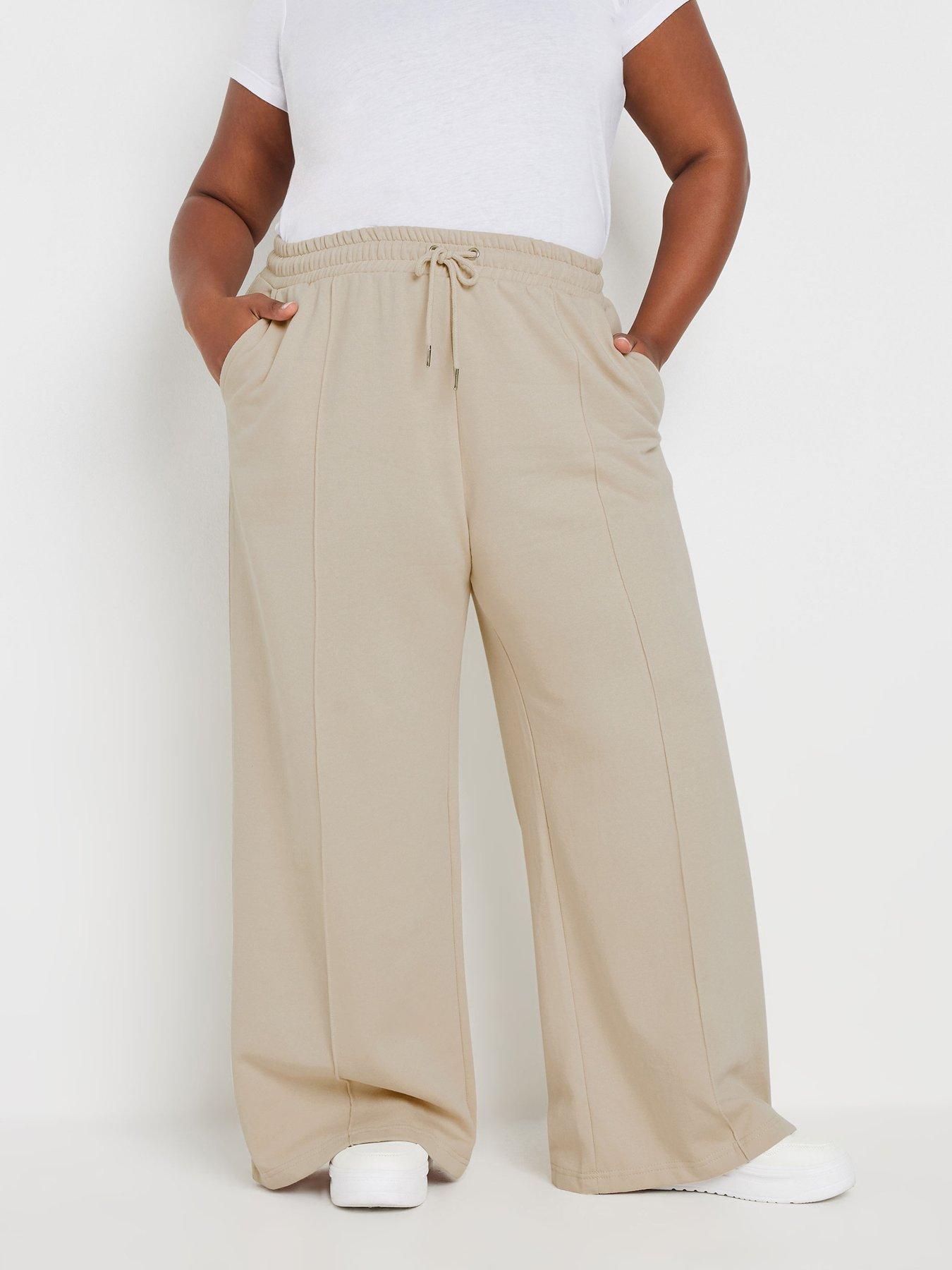 yours-curve-wide-leg-joggers-brownfront