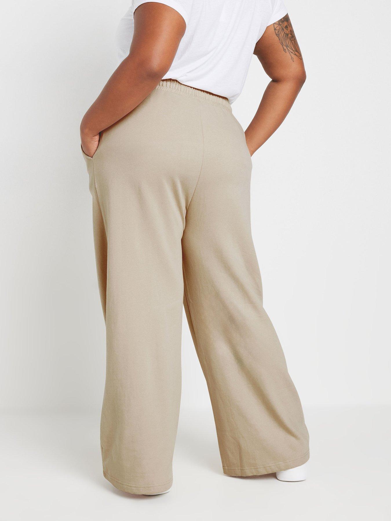 yours-curve-wide-leg-joggers-brownstillFront