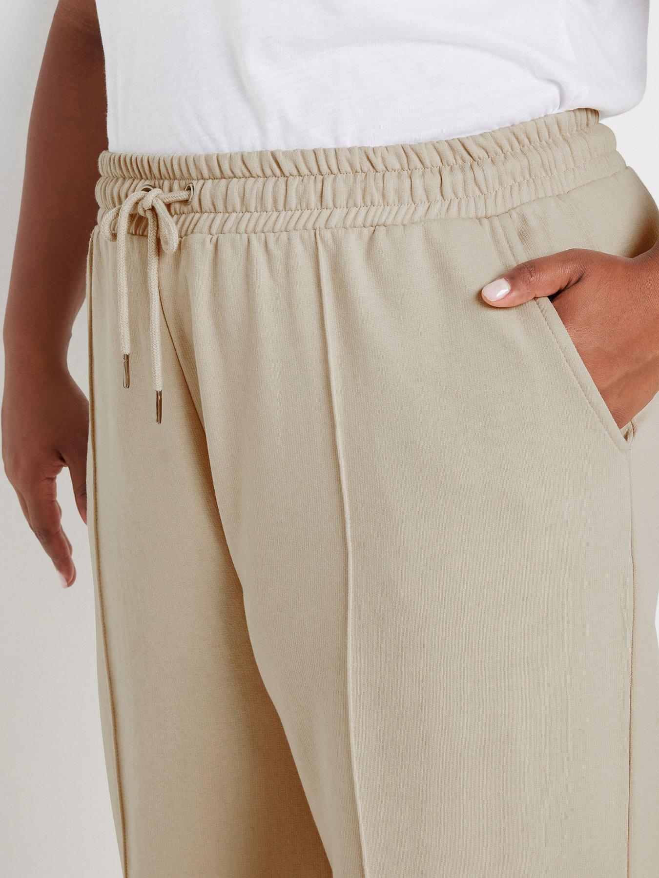 yours-curve-wide-leg-joggers-brownoutfit