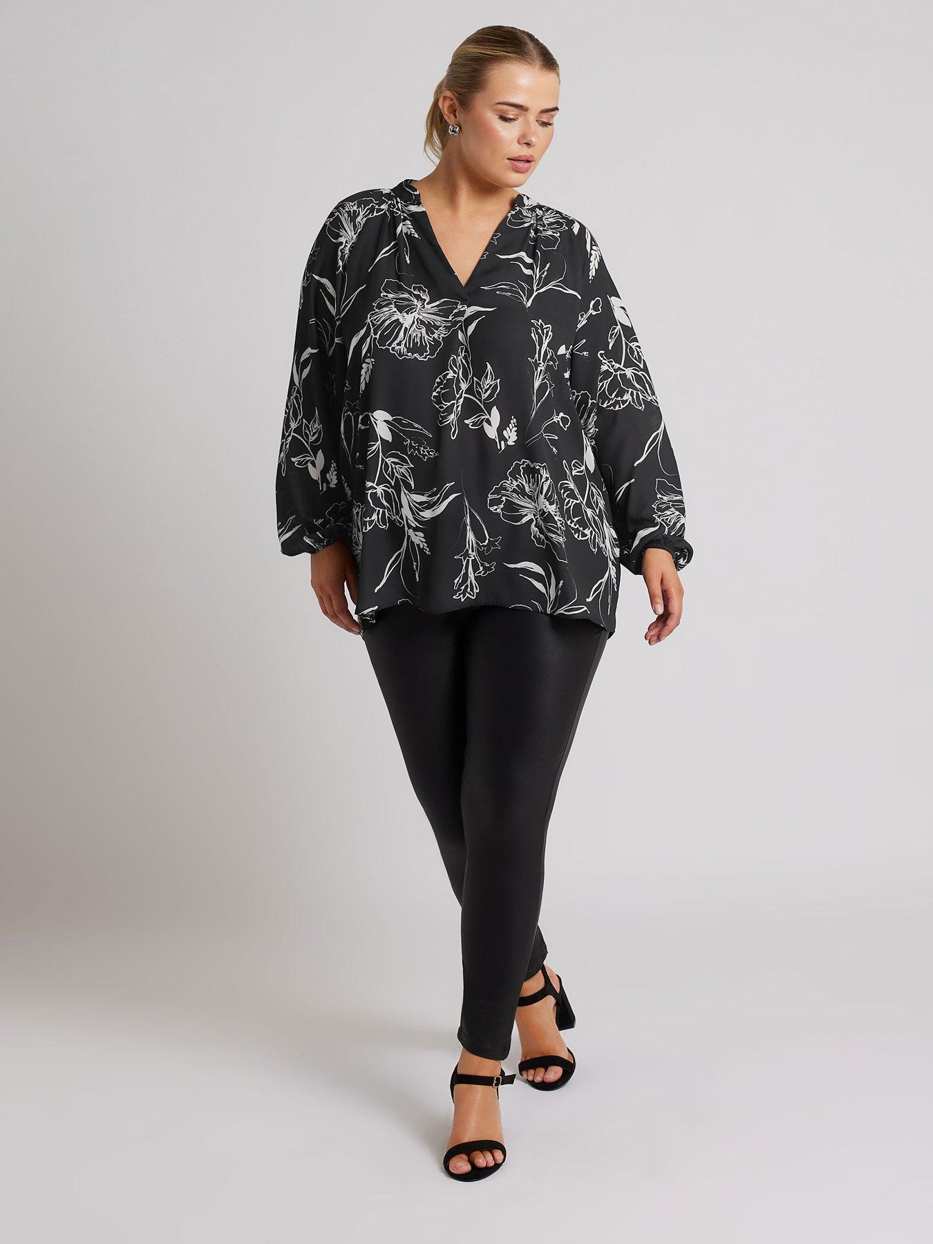 yours-curve-floral-pleat-front-blouse-blackback