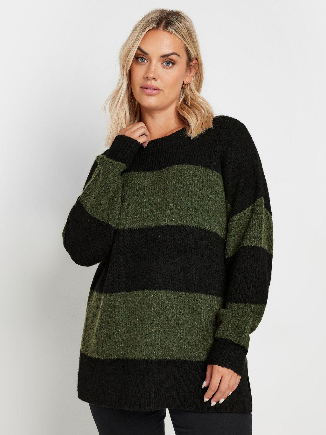 yours-curve-elephant-stripe-jumper-green