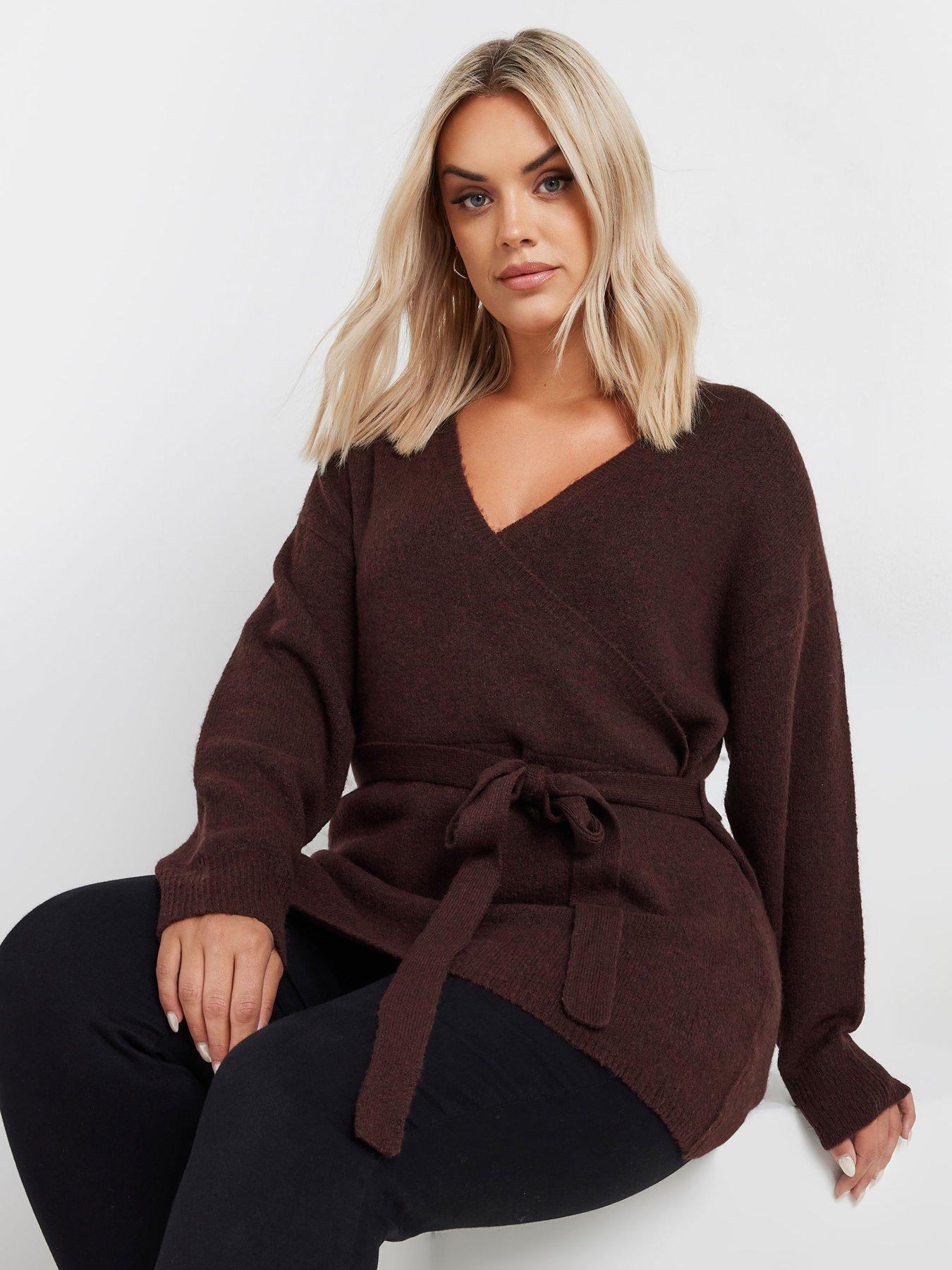 Yours Curve Wrap Jumper - Purple