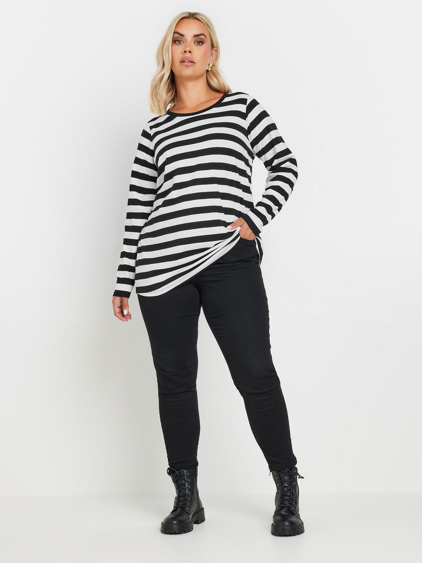 yours-curve-long-sleeve-stripe-basic-t-shirtback