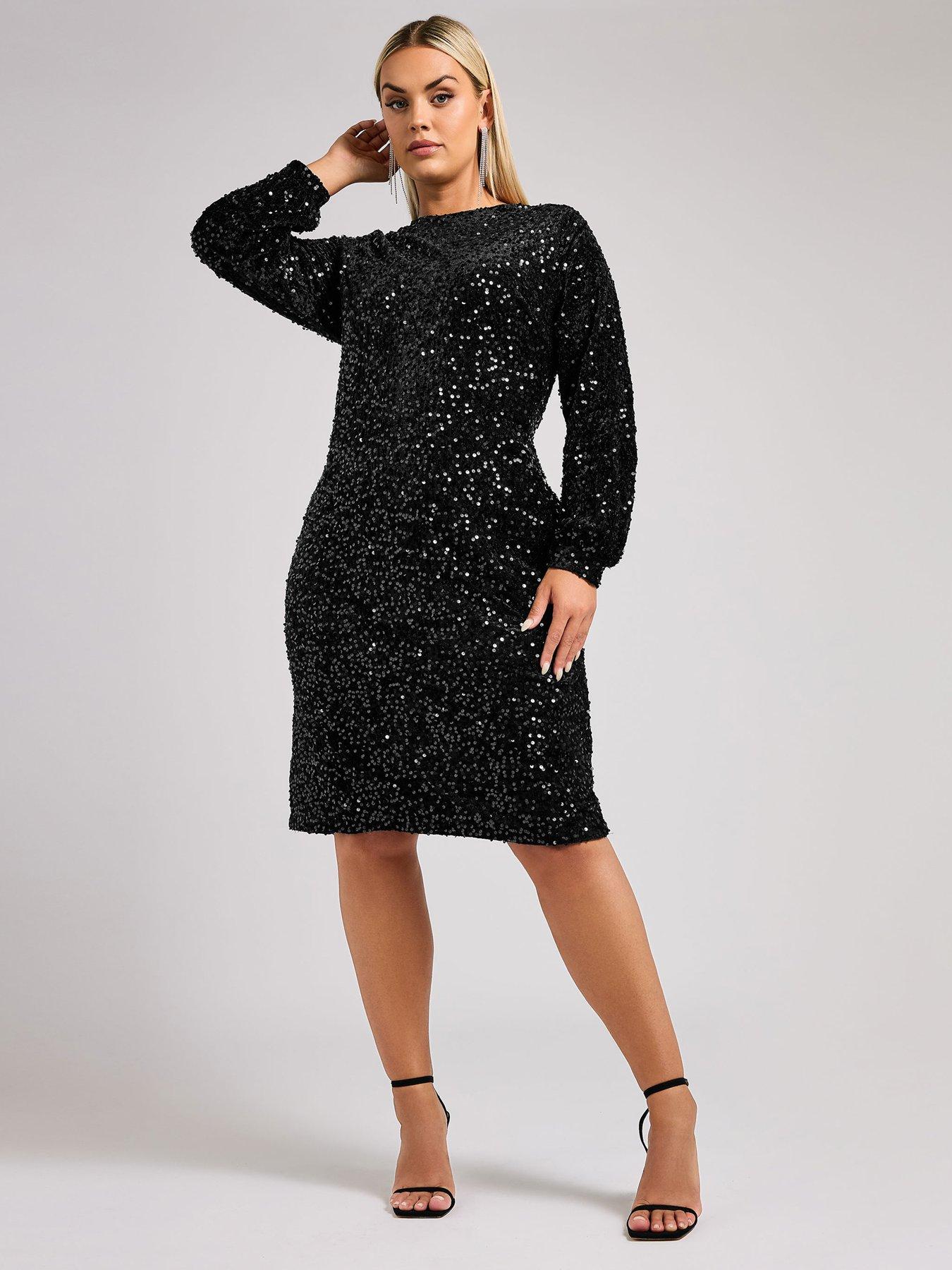 yours-curve-sequin-velvet-long-sleeve-shift-dressback