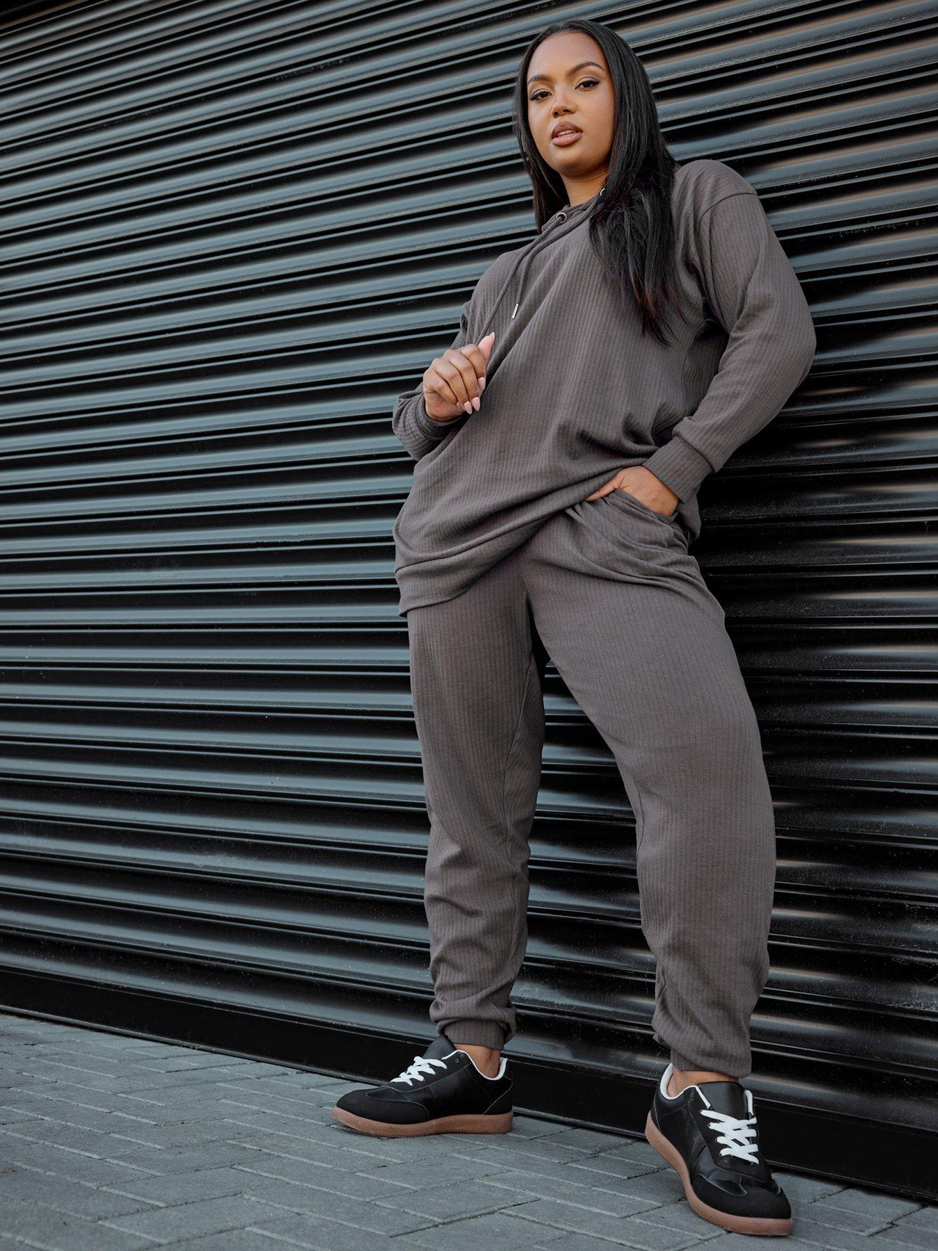 yours-curve-ribbed-joggers-grey