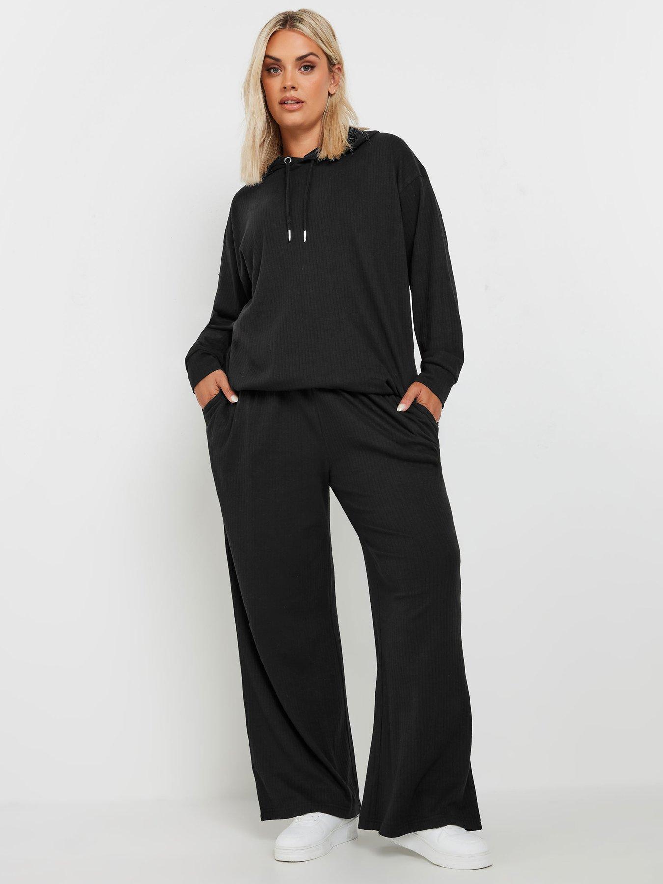 yours-curve-ribbed-wide-leg-joggers-blackback