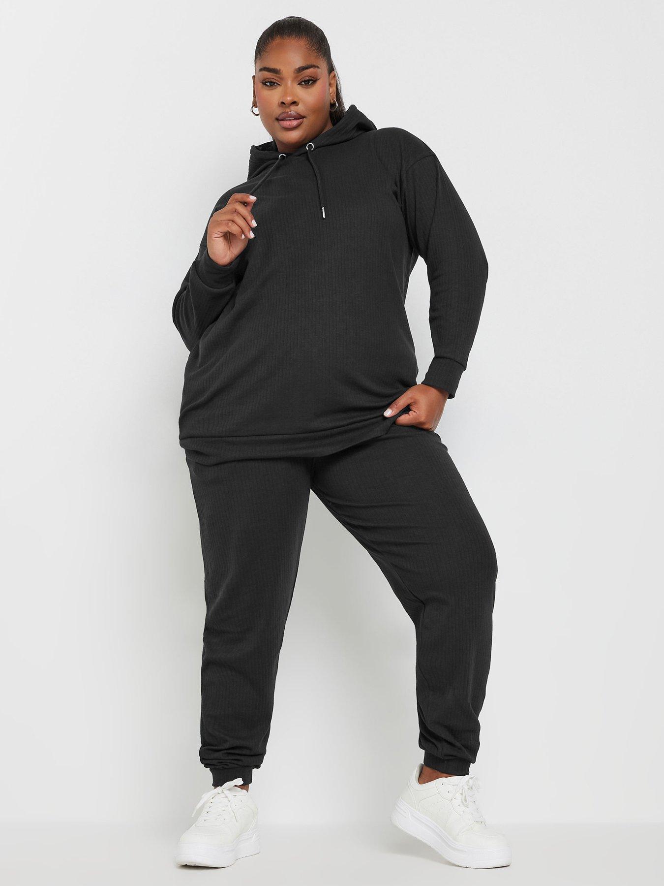 yours-curve-ribbed-joggers-blackback