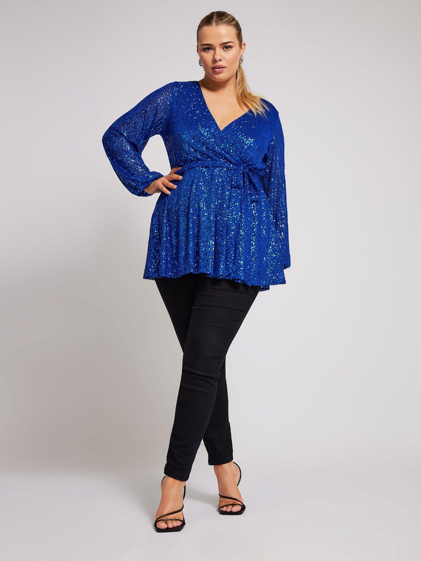 yours-curve-sequin-long-sleeve-wrap-topback