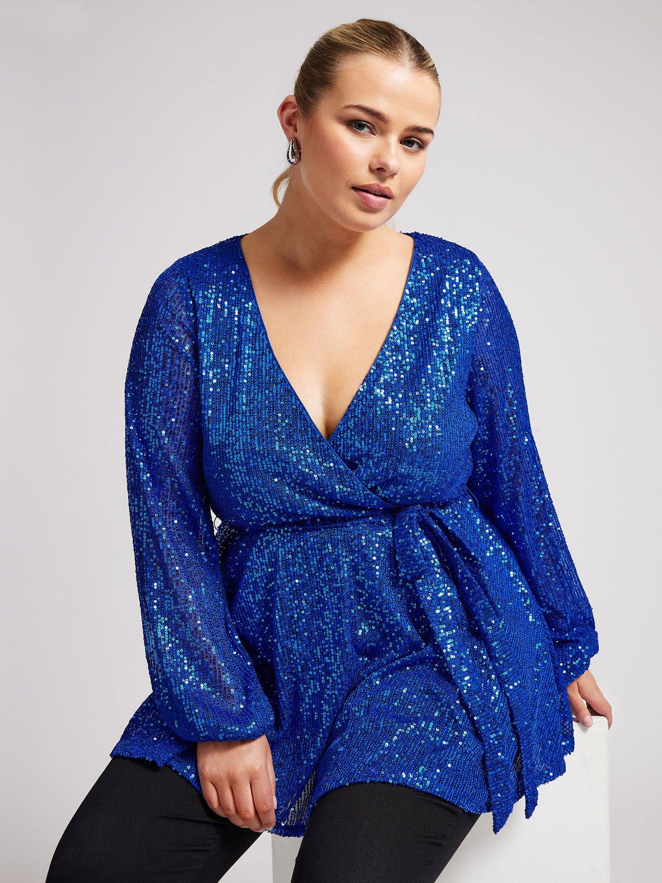 yours-curve-sequin-long-sleeve-wrap-topoutfit