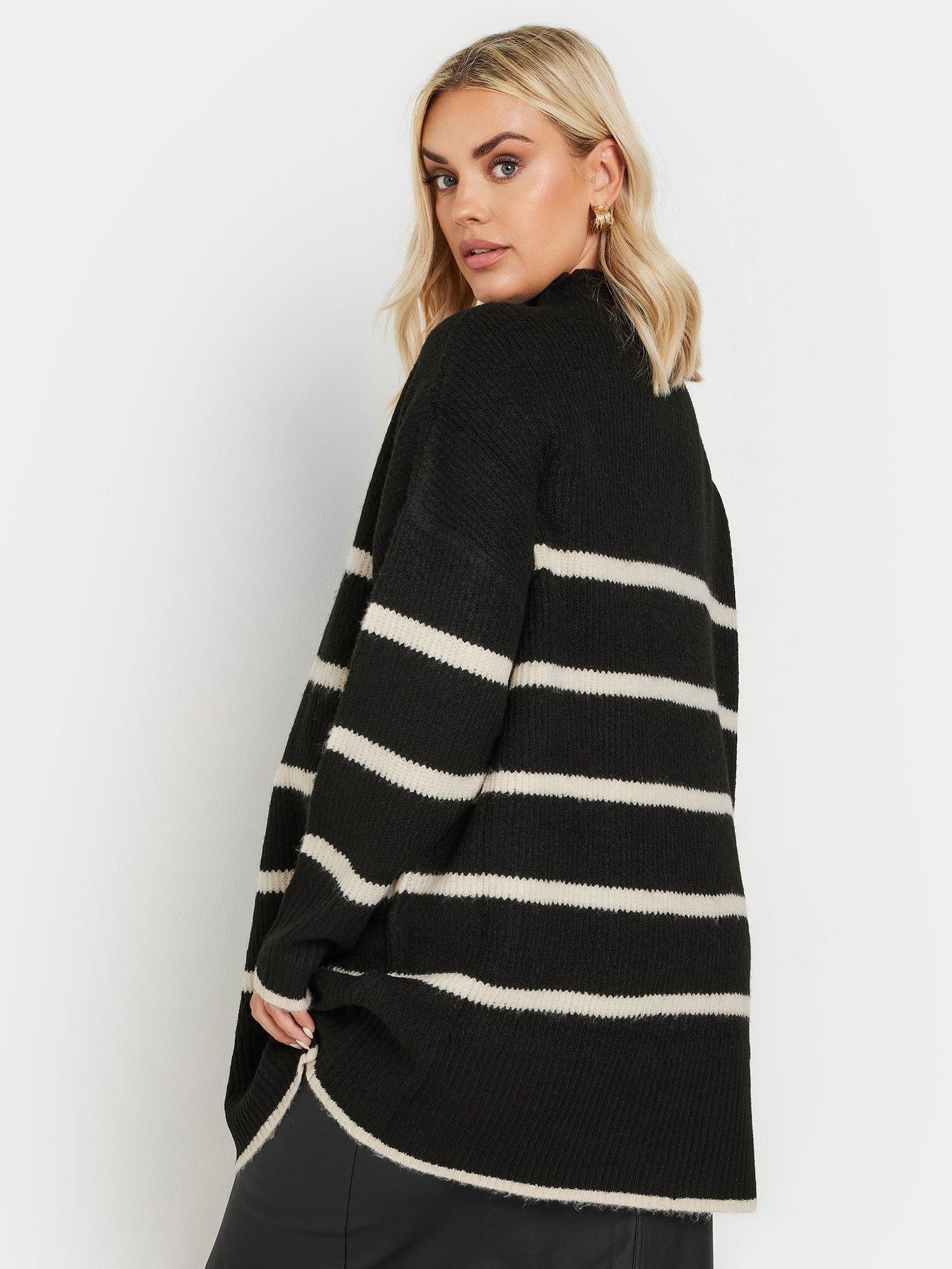 yours-curve-high-neck-seam-detail-stripe-jumperstillFront