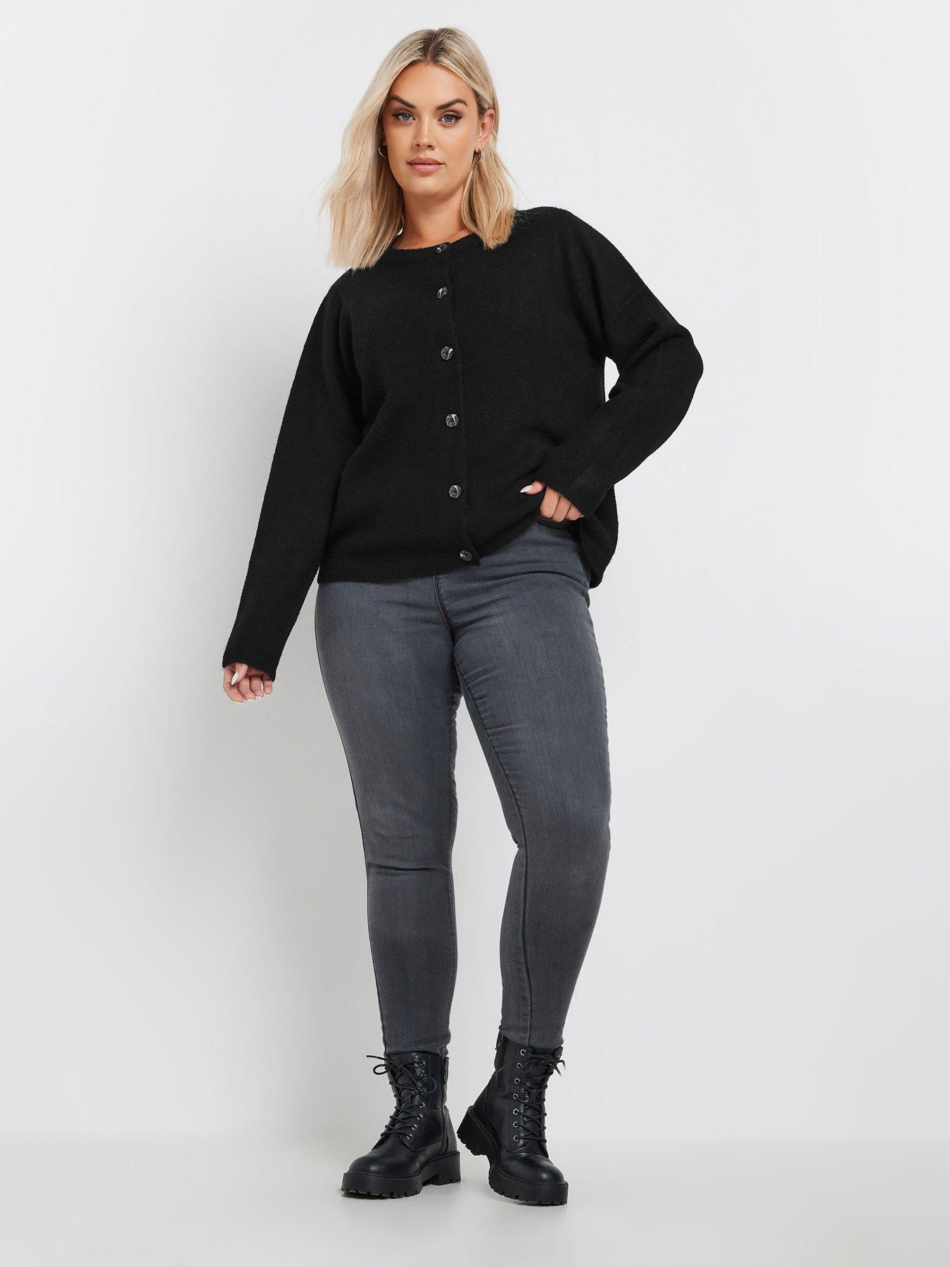 yours-curve-button-through-cardigan-blackback