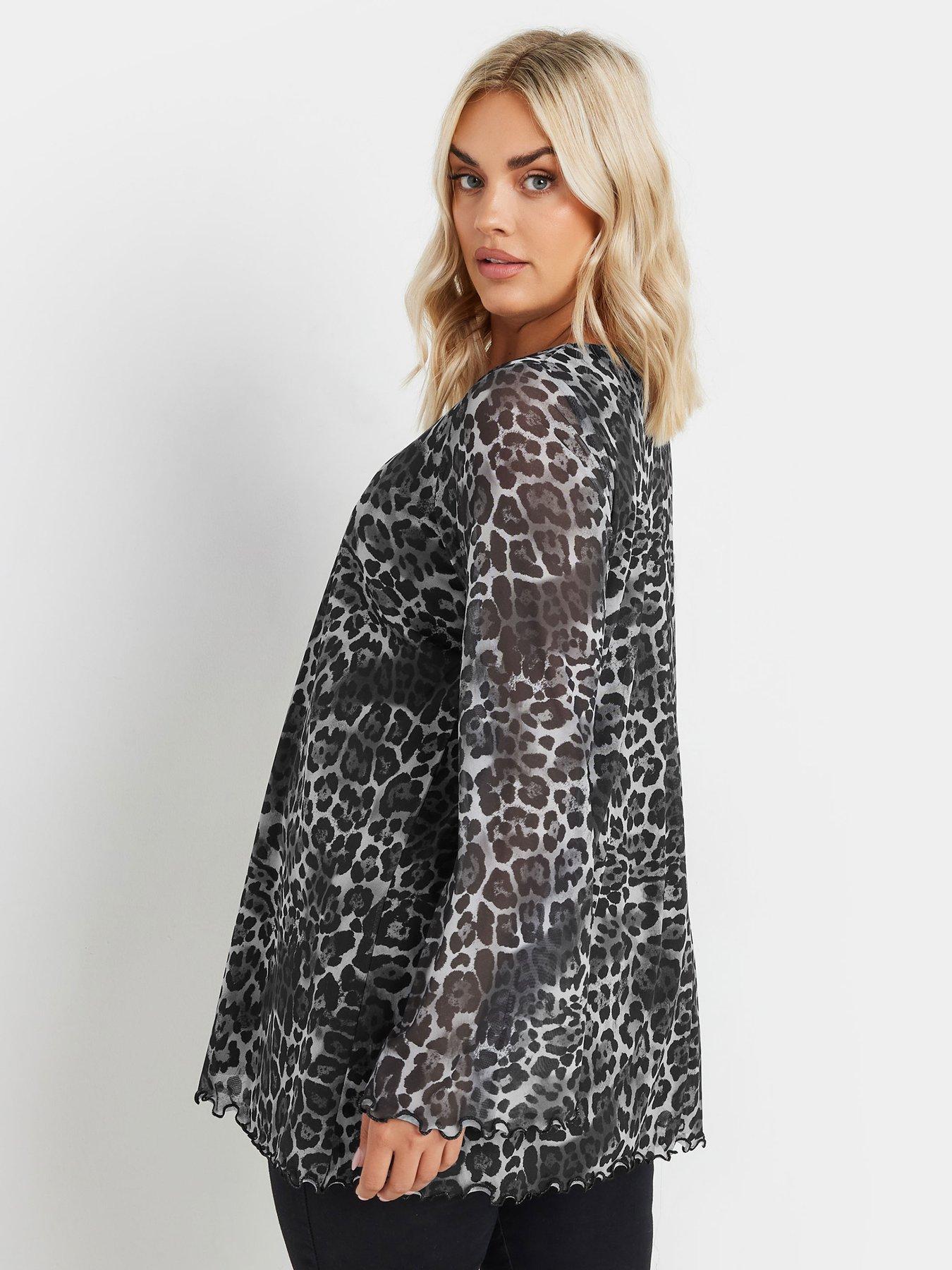 yours-curve-mesh-flute-sleeve-leopard-top-greystillFront