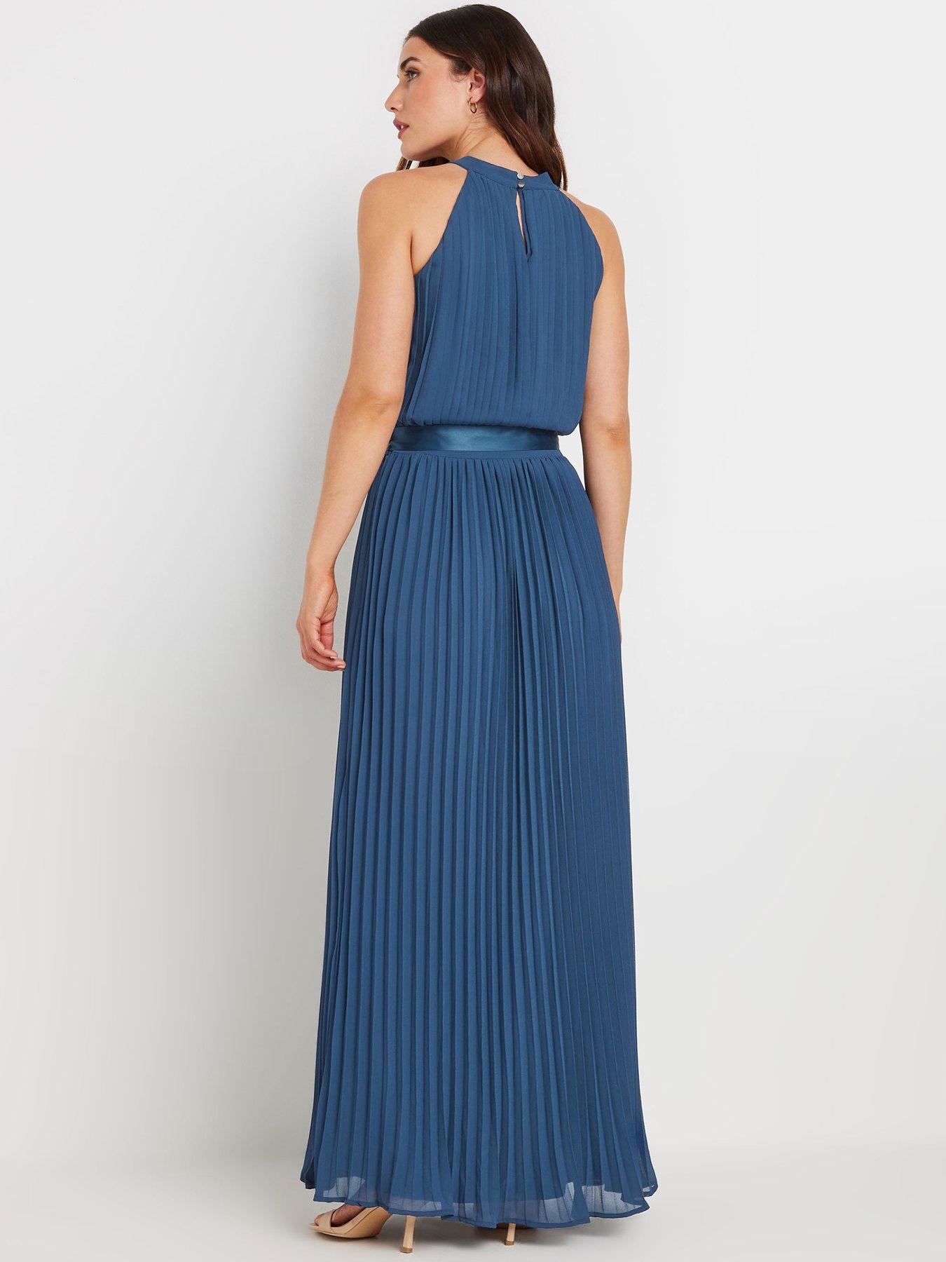 long-tall-sally-halterneck-pleated-maxi-dress-bluestillFront