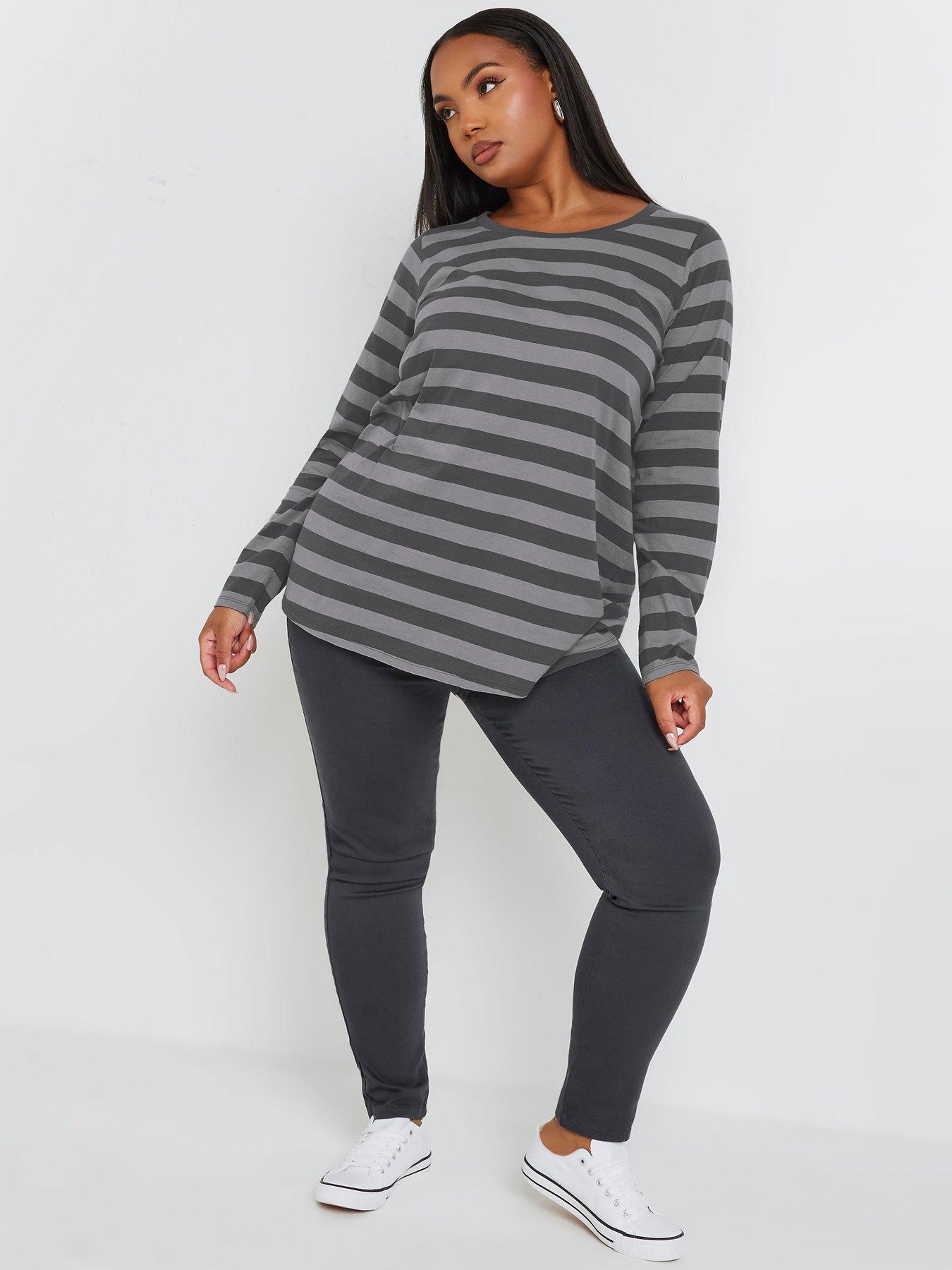 yours-curve-long-sleeve-stripe-basic-t-shirtback