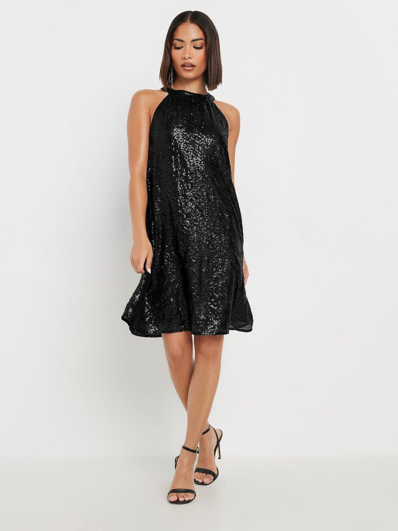 pixiegirl-petite-sequin-halter-swing-dress-blackback