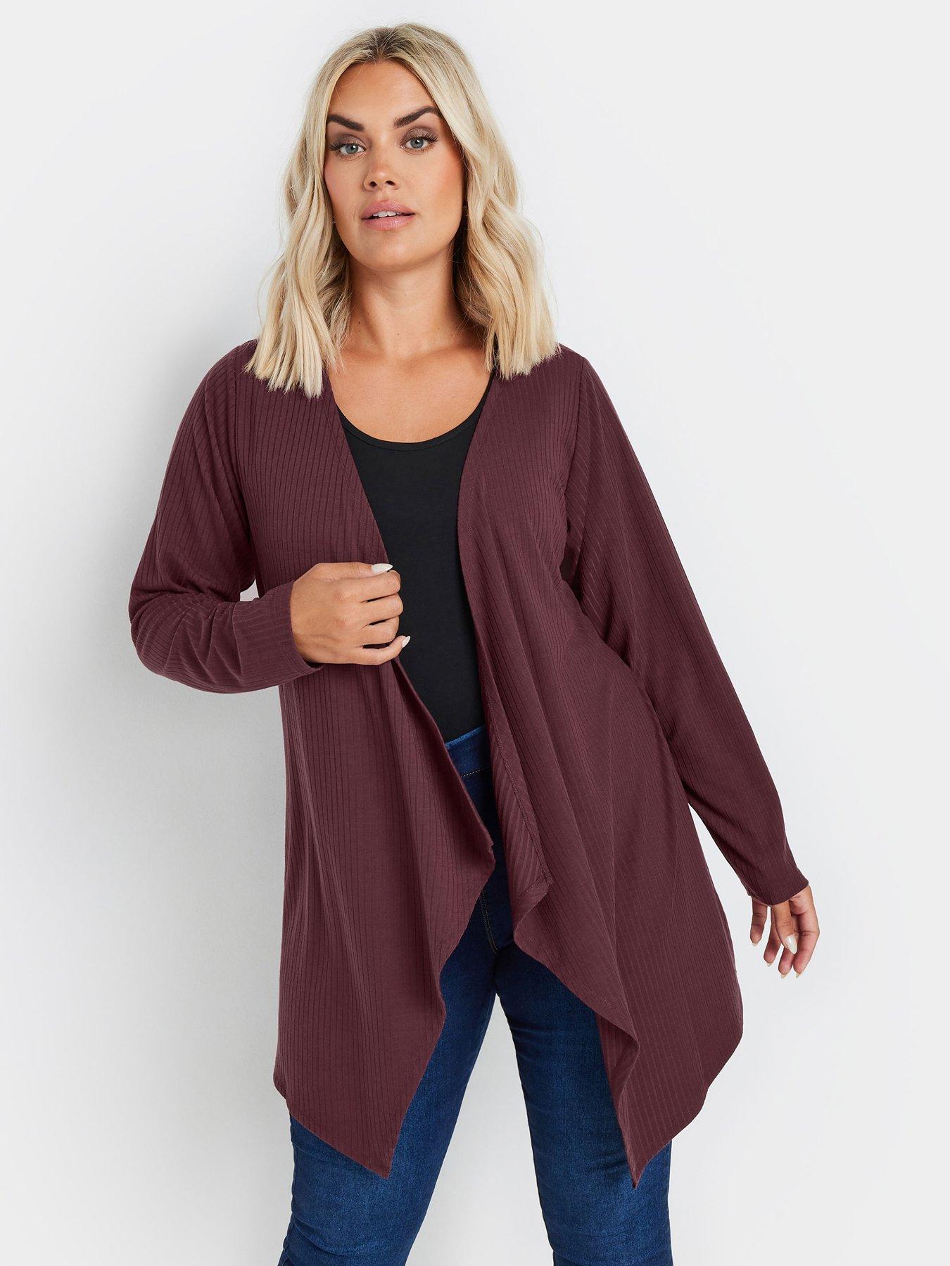 yours-curve-waterfall-cardigan-purple