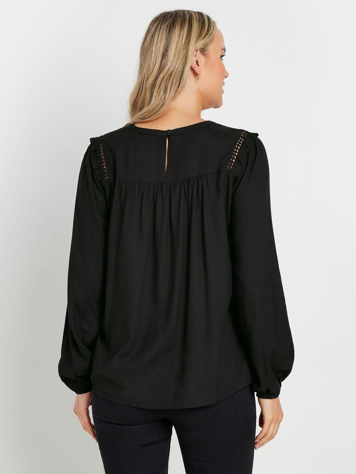 long-tall-sally-tall-bib-frill-woven-blouse-blackstillFront