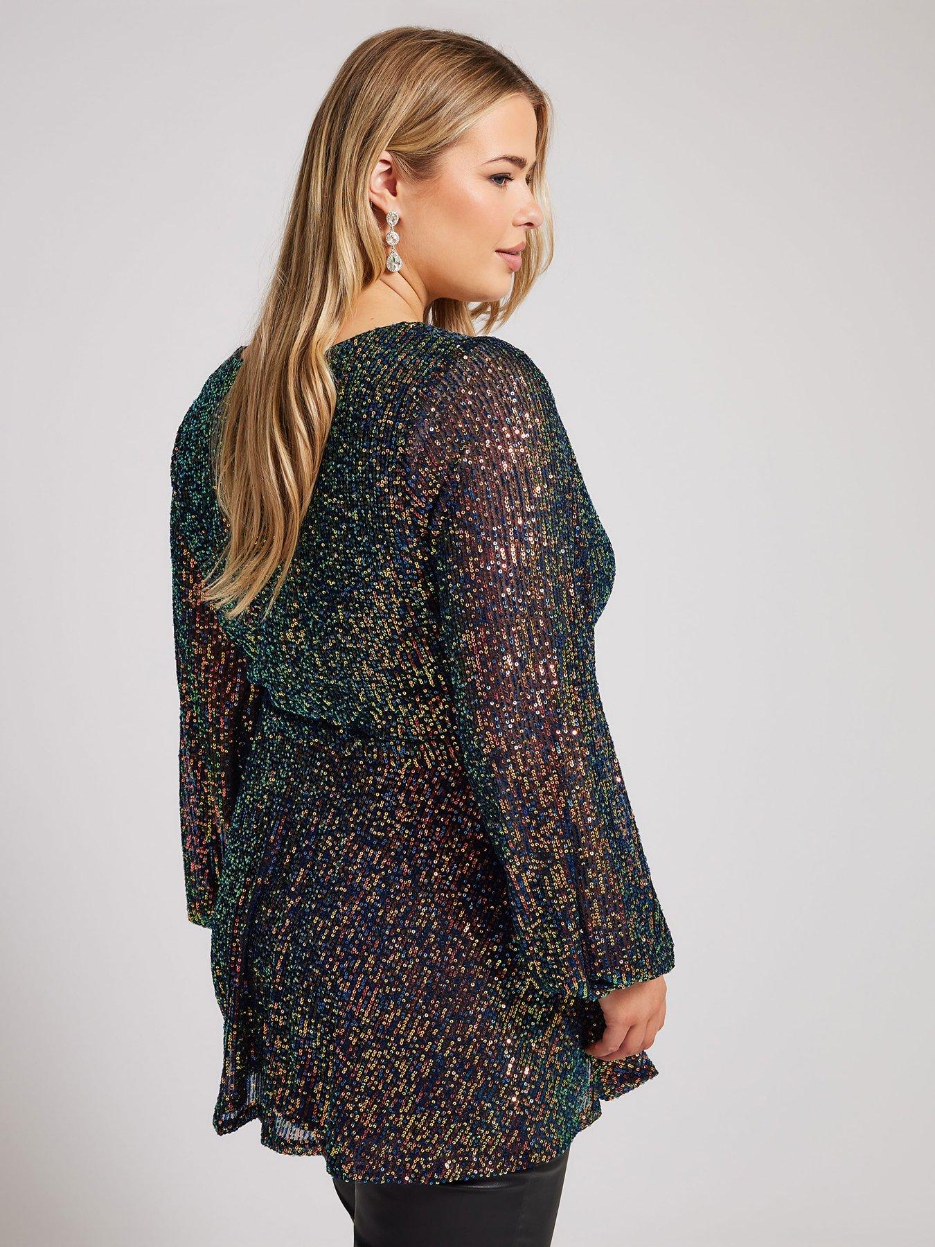 yours-curve-sequin-long-sleeve-wrap-topstillFront