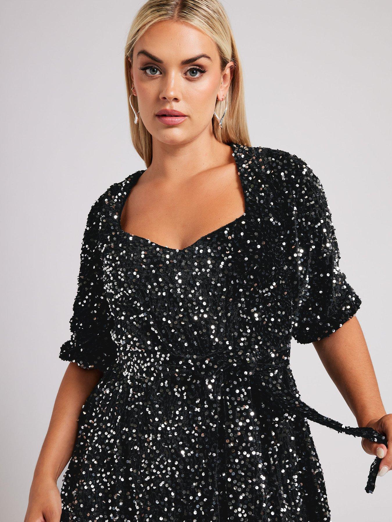 yours-curve-sequin-velvet-peplum-top-silveroutfit