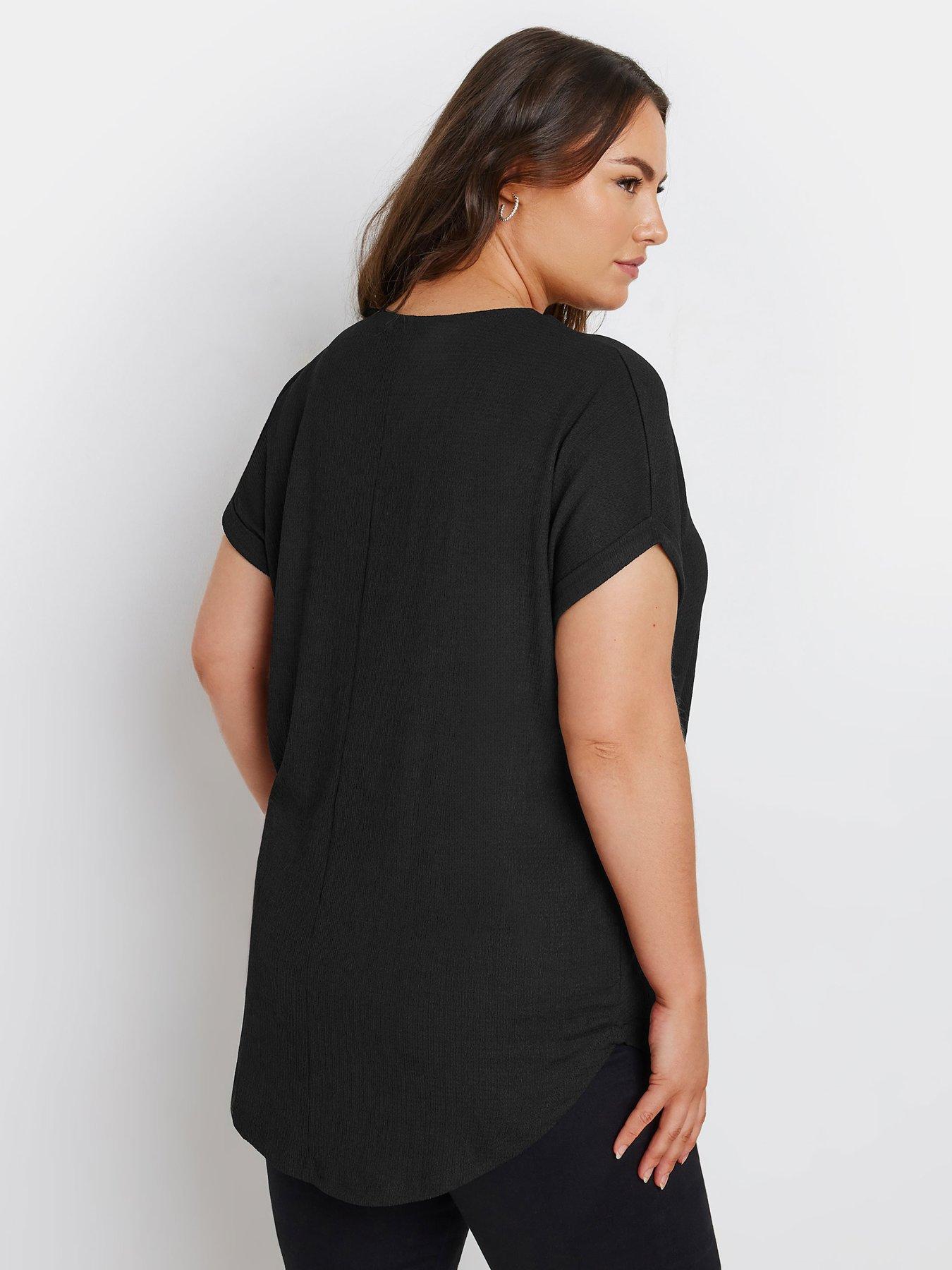 yours-curve-notch-neck-textured-top-blackstillFront