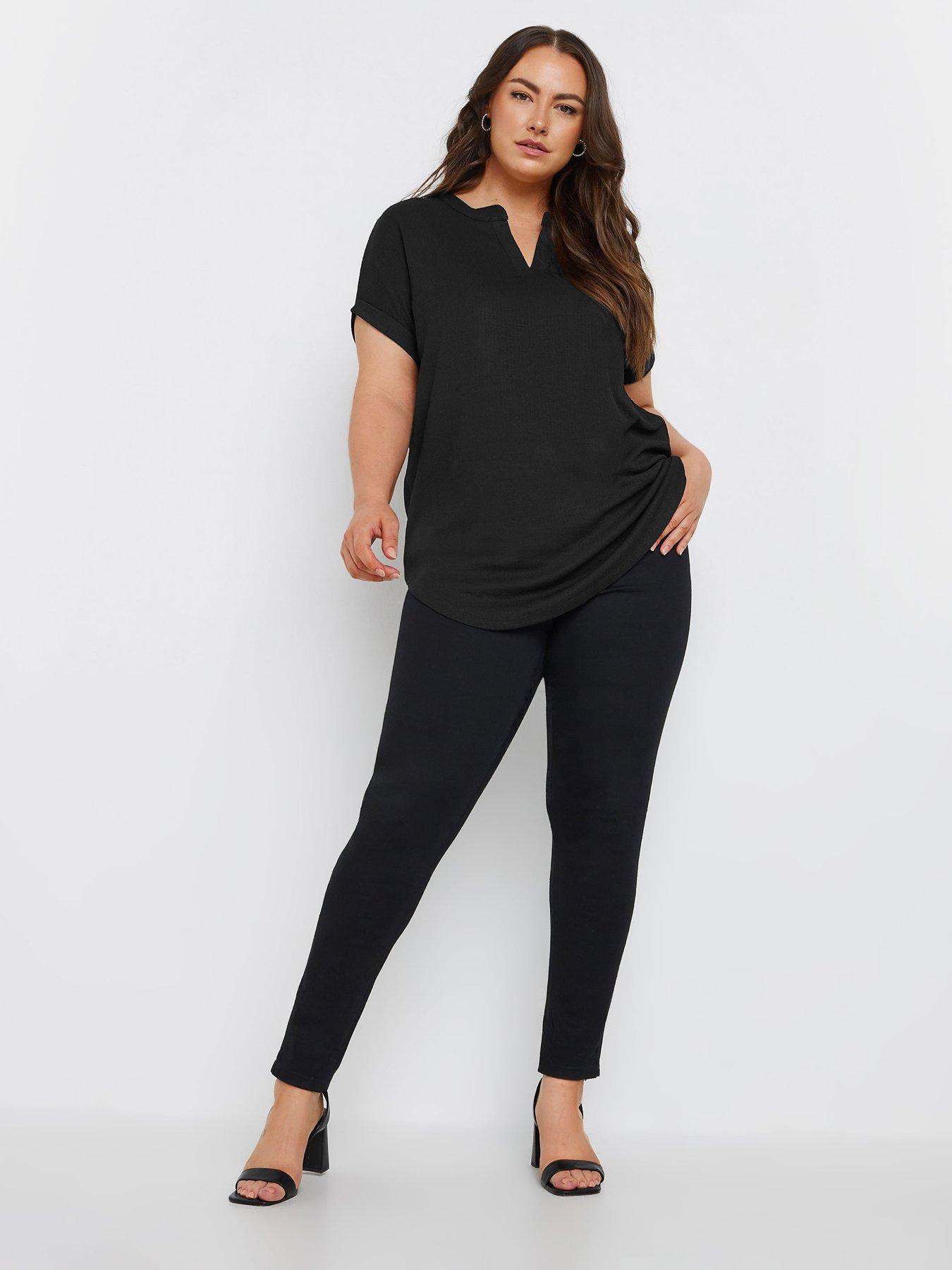 yours-curve-notch-neck-textured-top-blackback