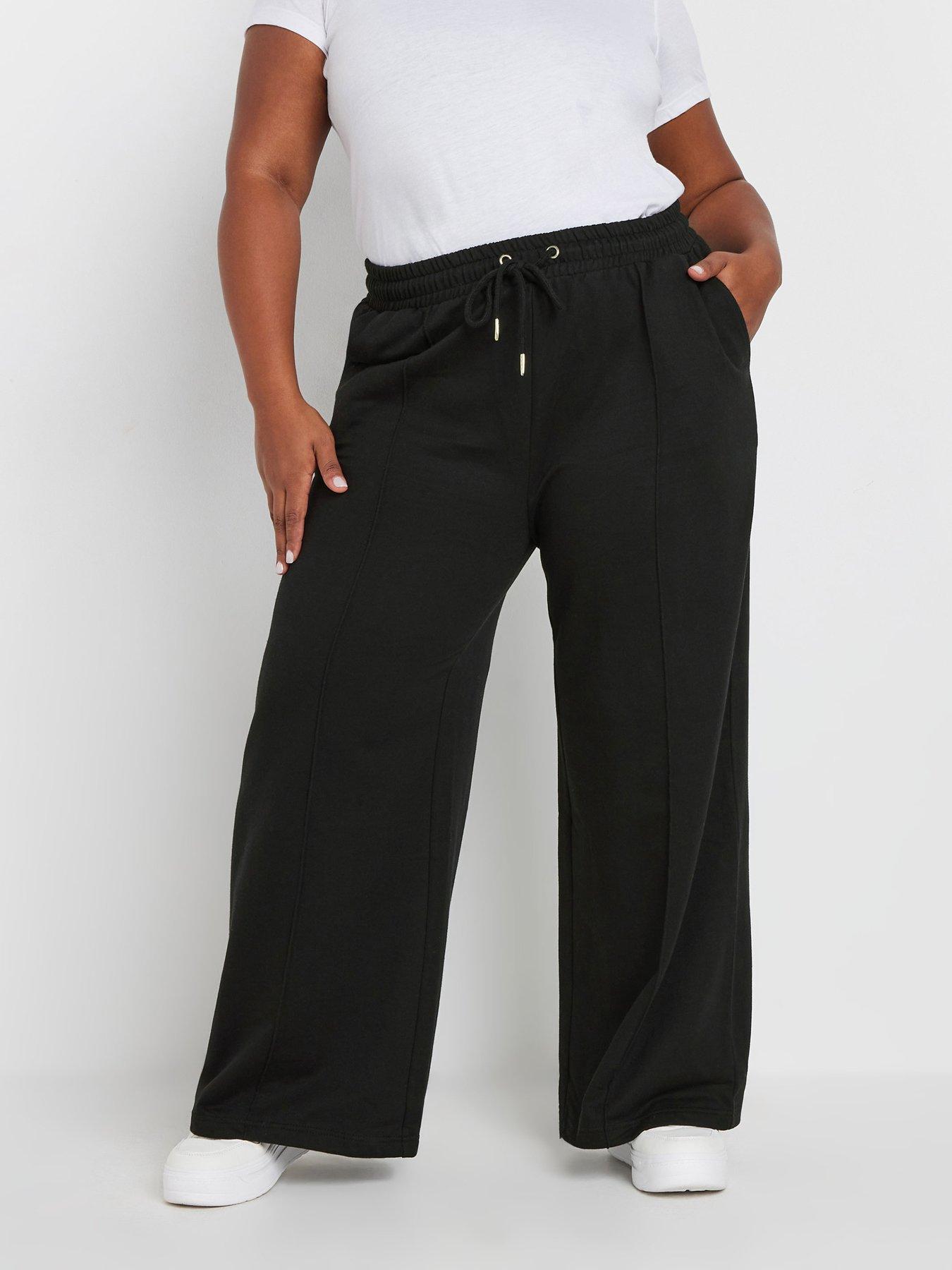 Image 1 of 4 of Yours Curve Wide Leg Jogger - Black