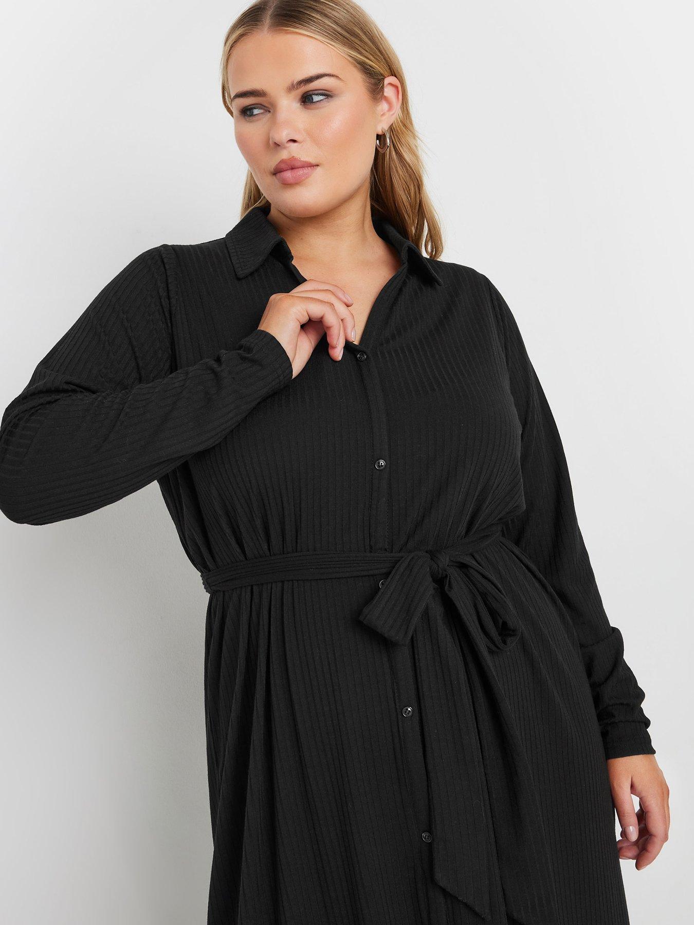 yours-curve-rib-button-front-aline-dress-blackoutfit