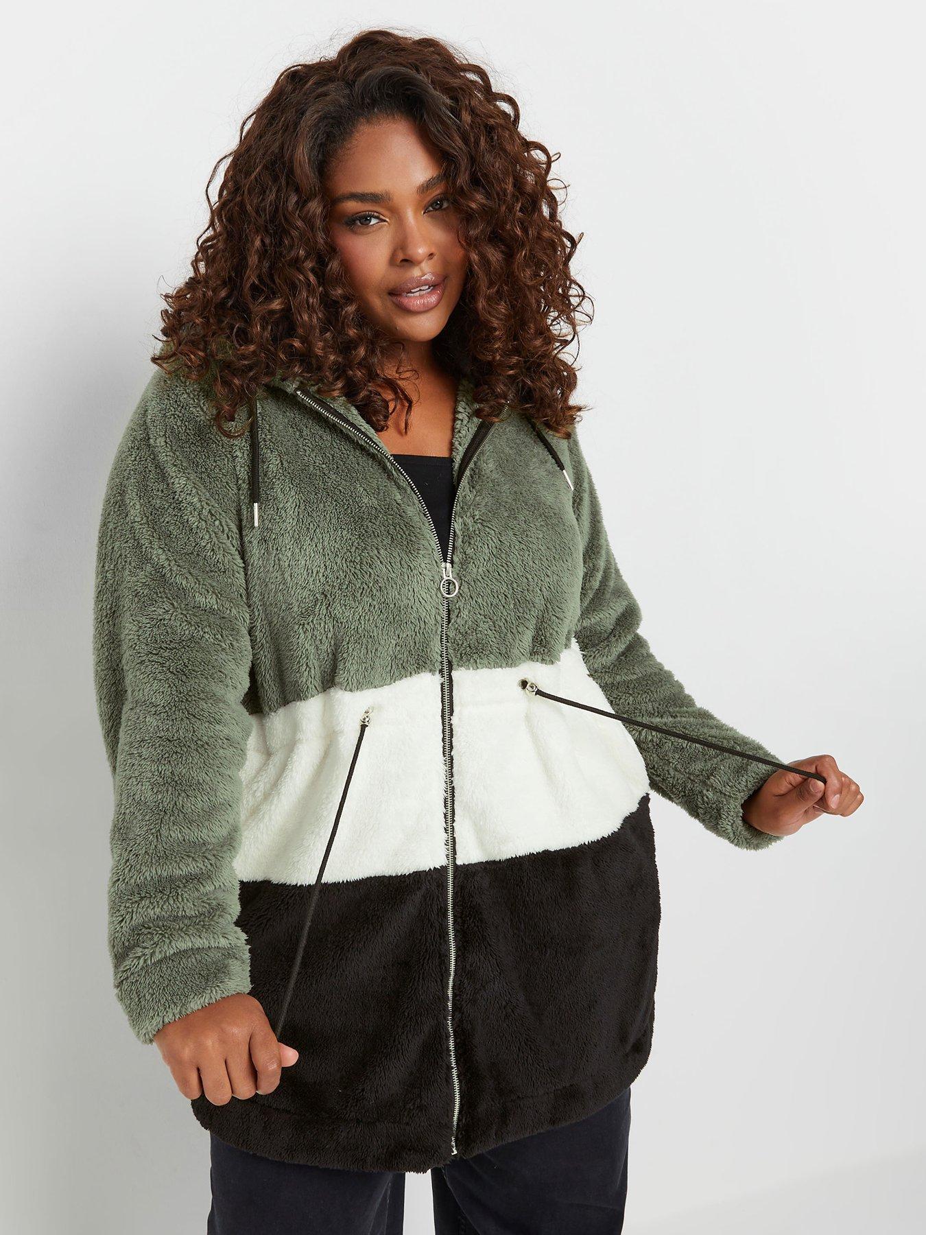 Image of Yours Yours Curve Colour Block Jacket - Multi