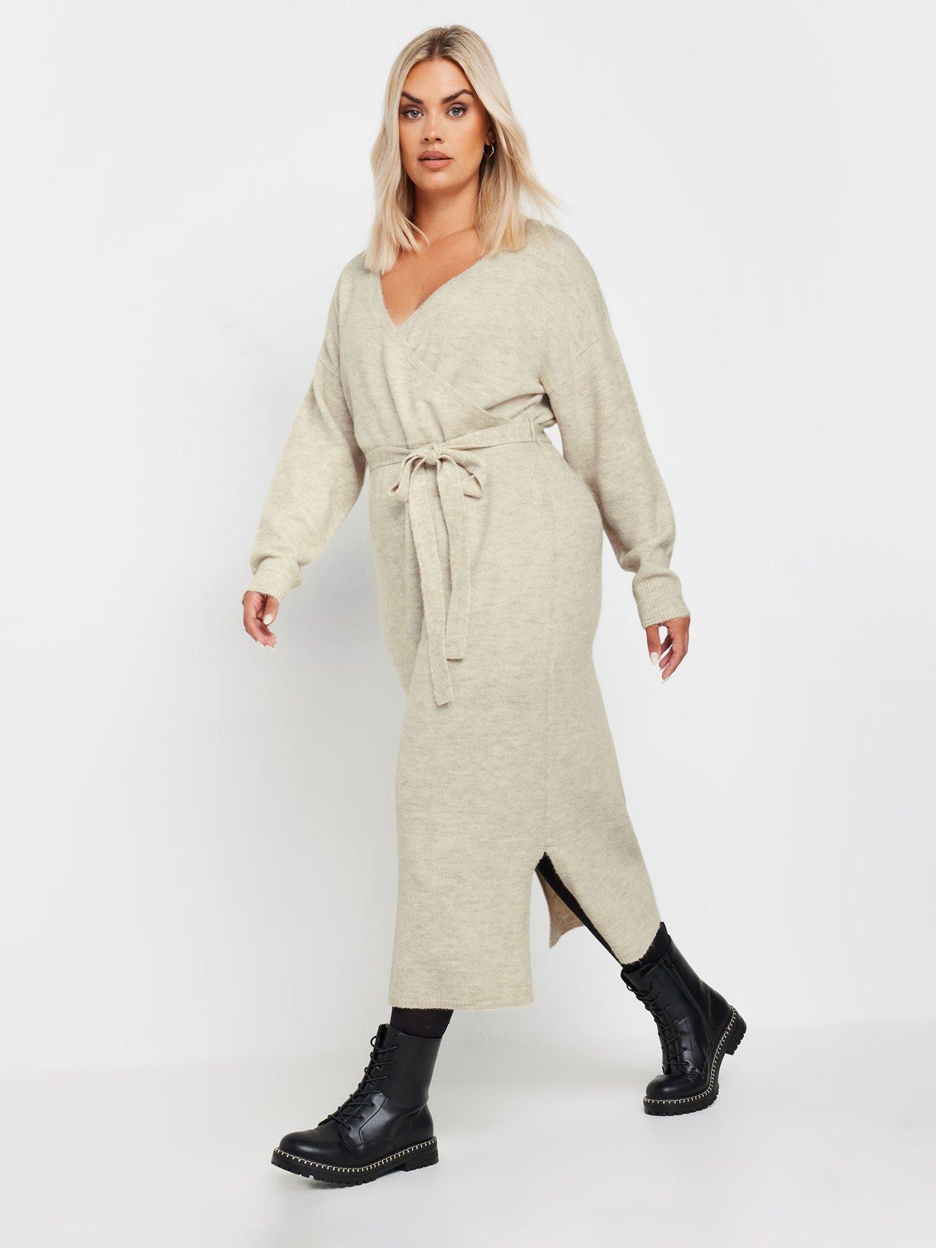 yours-curve-wrap-jumper-dress-natural