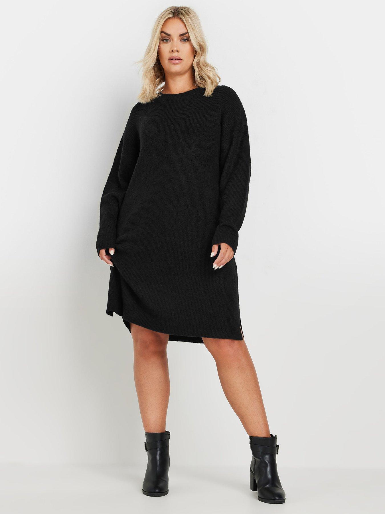 yours-curve-tunic-jumper-dress-black