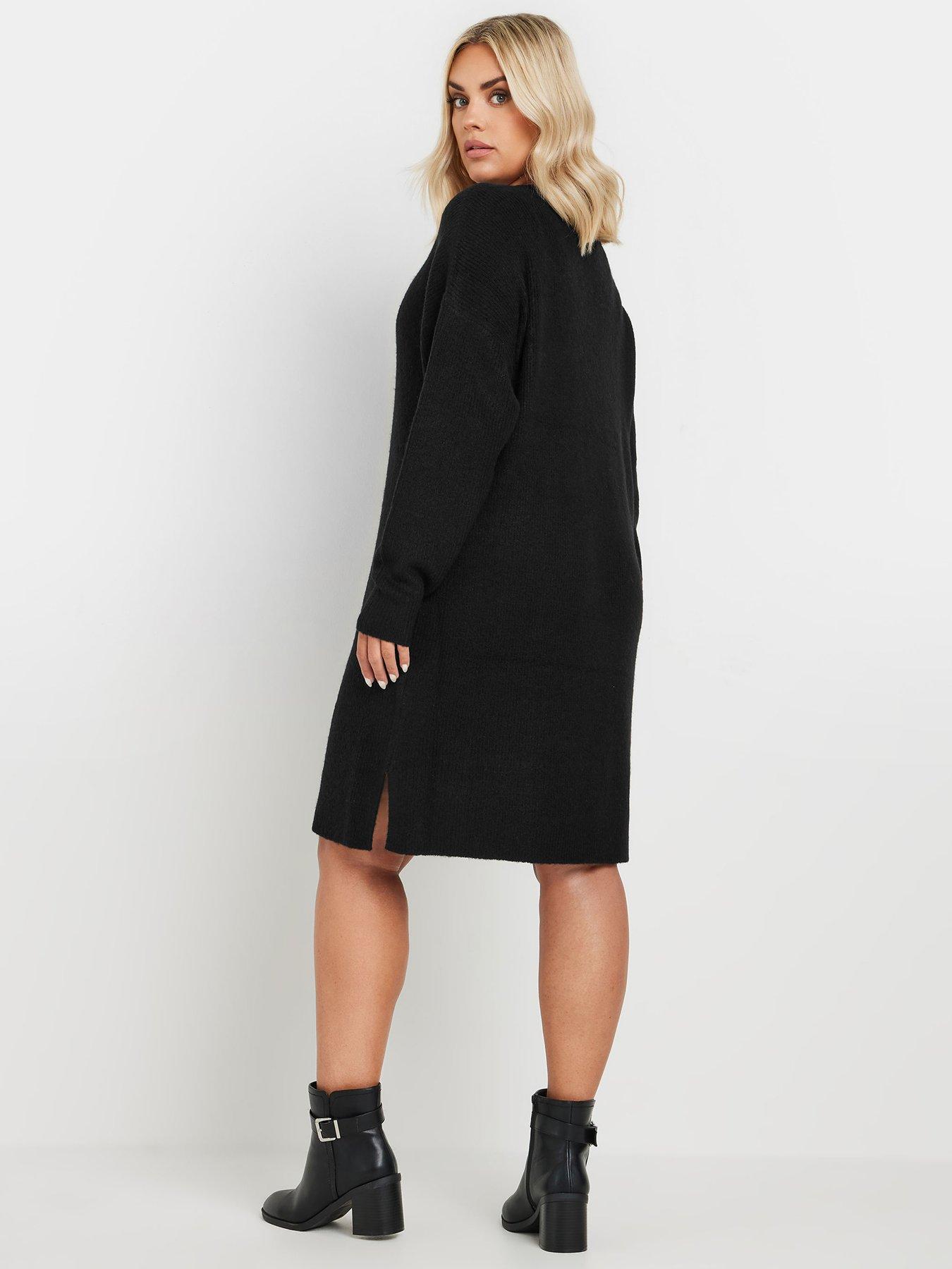 yours-curve-tunic-jumper-dress-blackstillFront