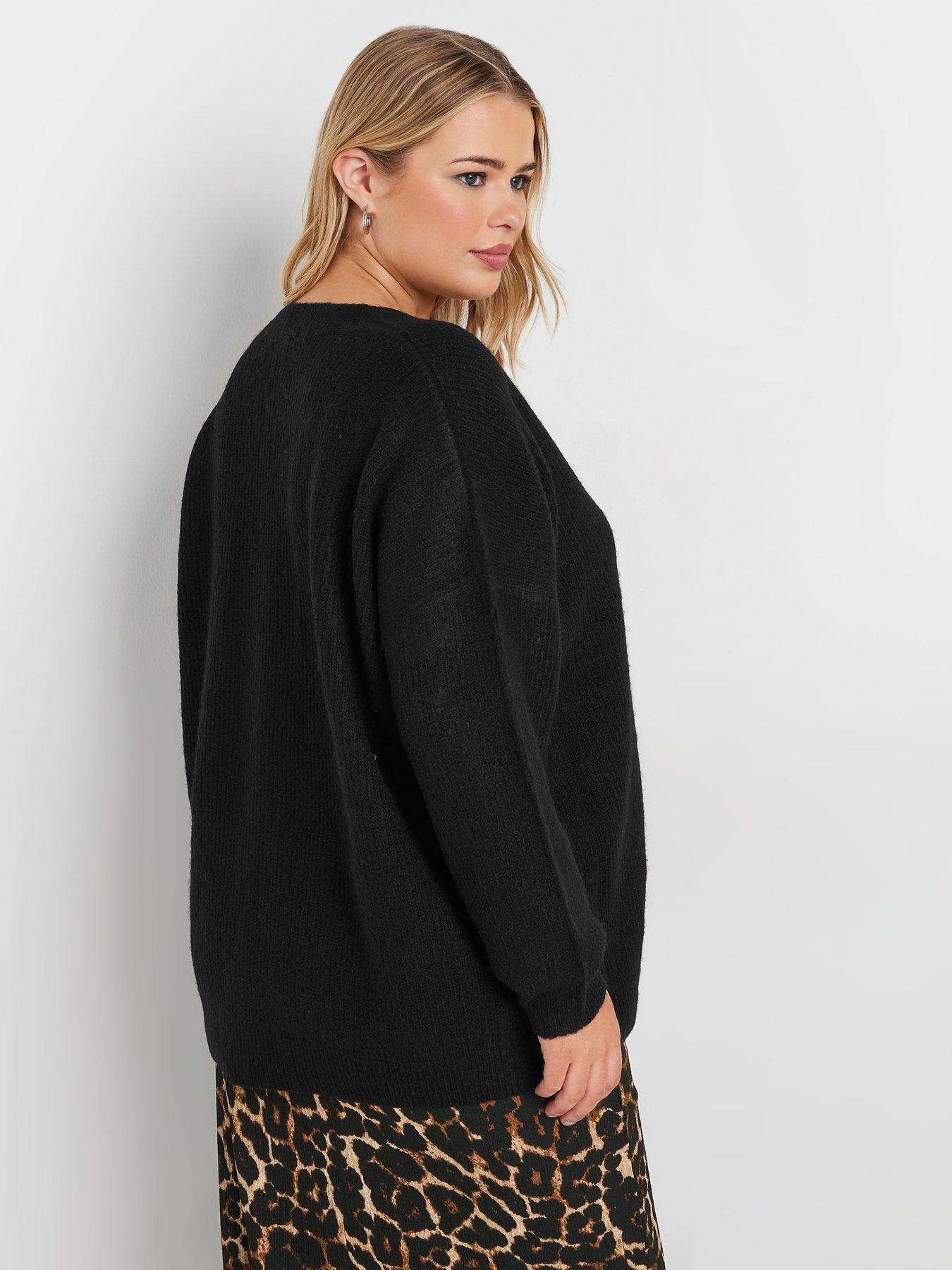 yours-curve-button-through-cardigan-blackstillFront