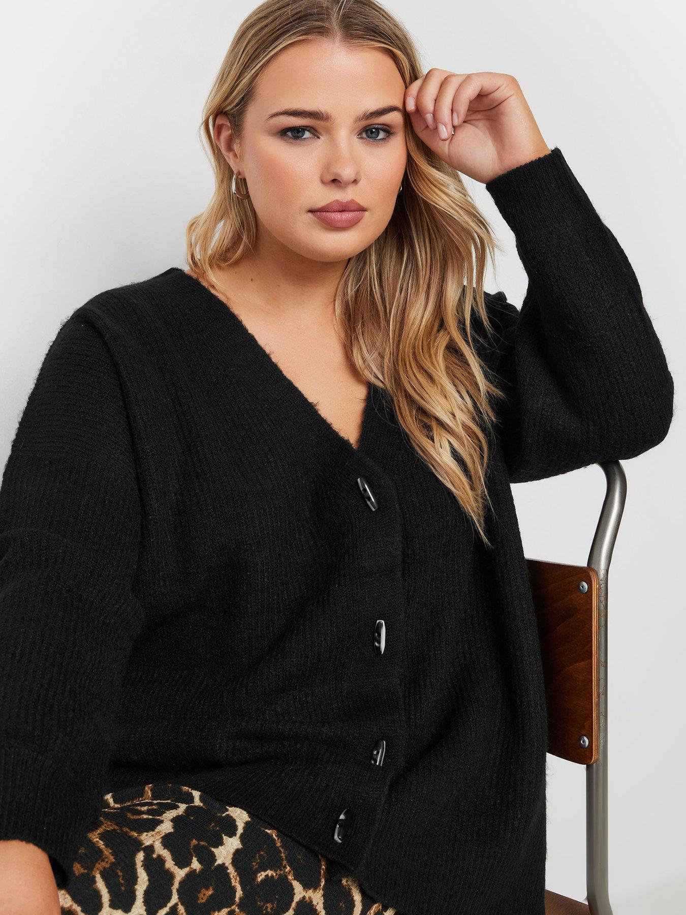 yours-curve-button-through-cardigan-blackoutfit