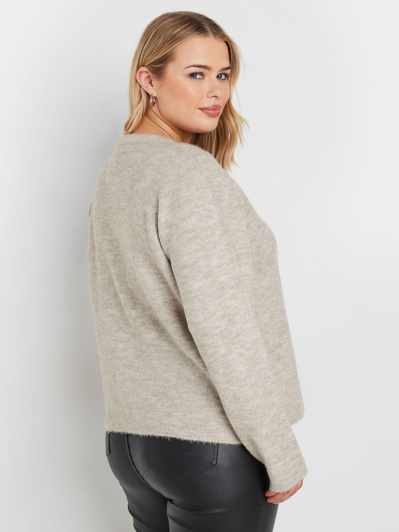 Image 2 of 4 of Yours Curve Button Through Cardigan - Natural