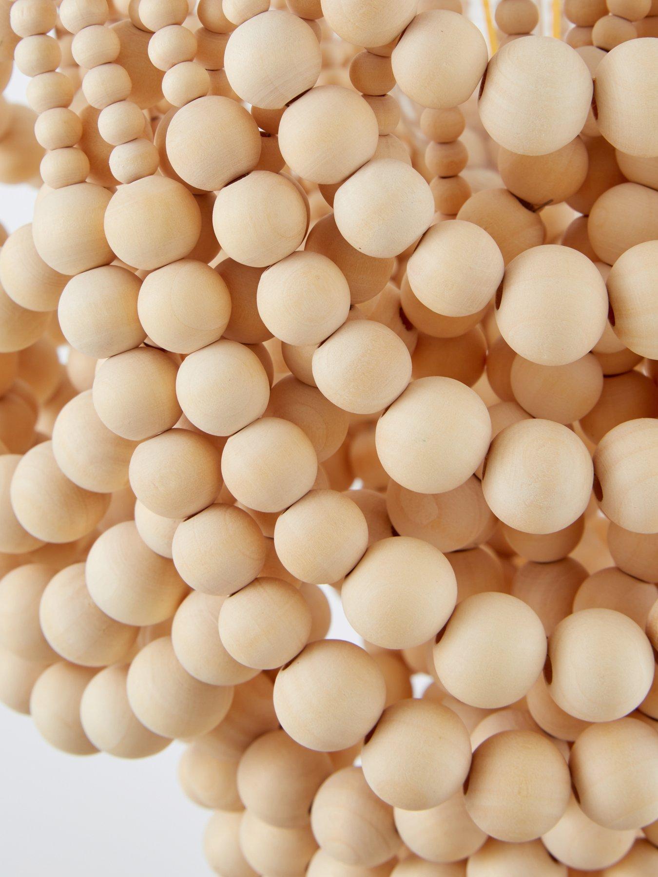 Image 5 of 5 of The Very Collection Miller Wooden Bead Easy Fit Ceiling Light Shade
