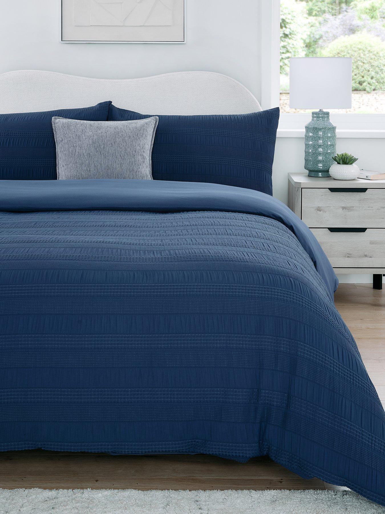 Very Home Dalston Waffle Seersucker Stripe Duvet Cover Set