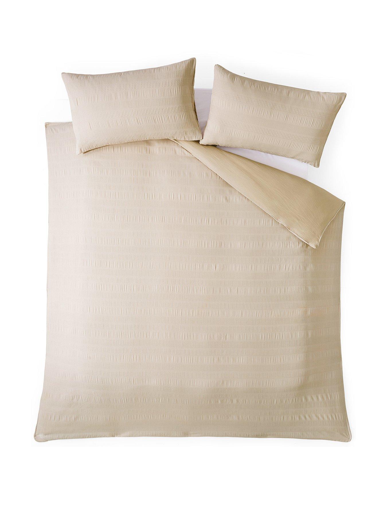 Image 2 of 5 of The Very Collection Dalston Waffle Seersucker Stripe Duvet Cover Set