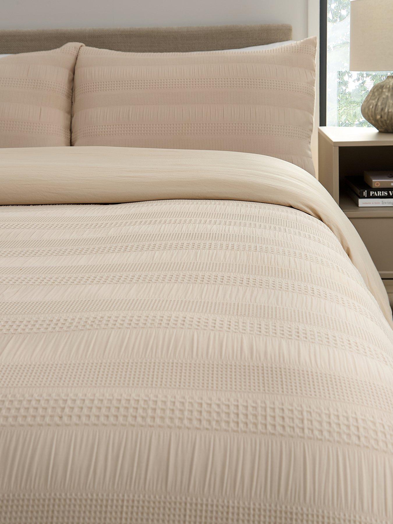 Image 3 of 5 of The Very Collection Dalston Waffle Seersucker Stripe Duvet Cover Set