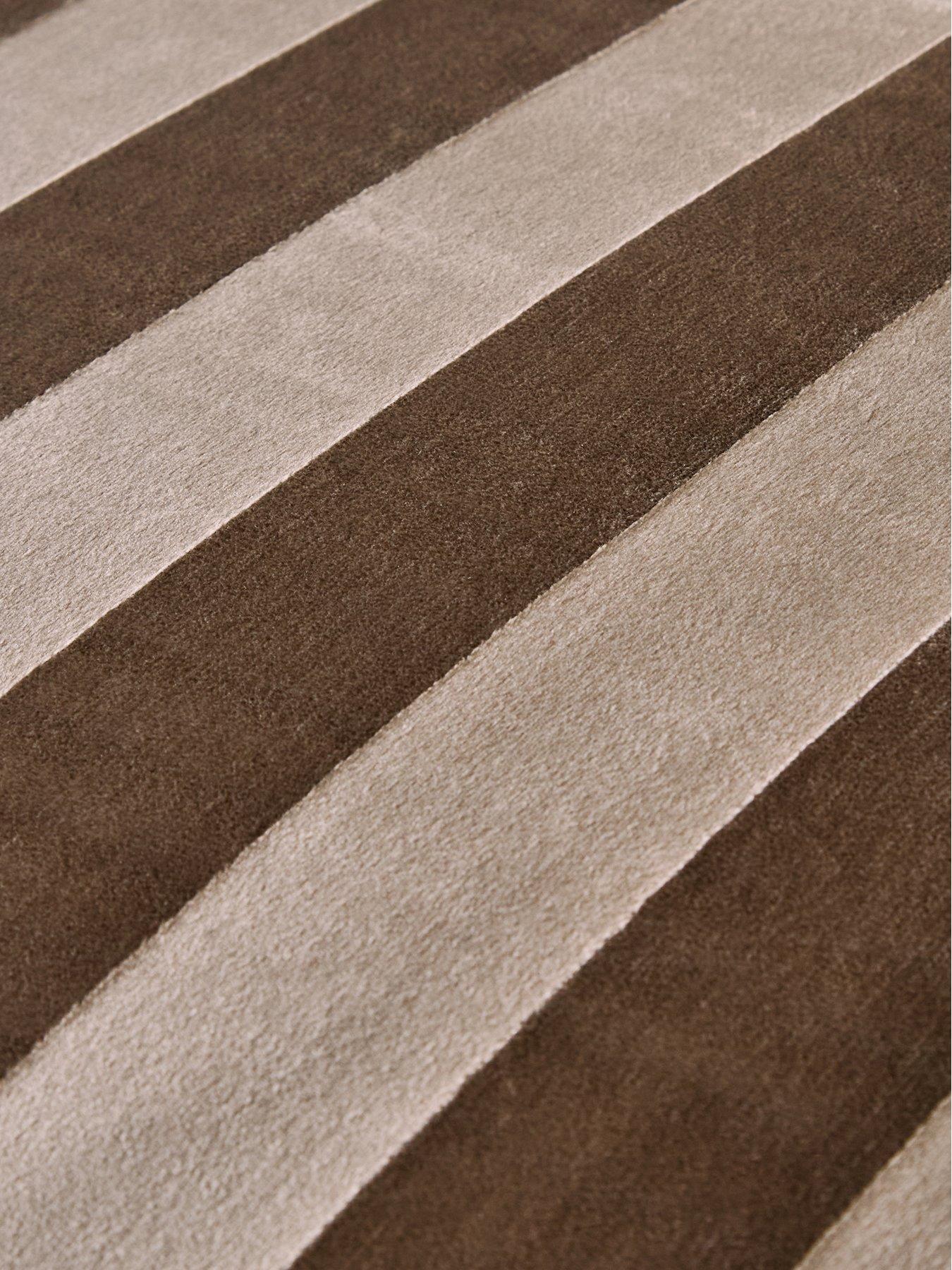 Image 5 of 5 of The Very Collection Luxe Velvet Stripe Duvet Cover Set in Champagne