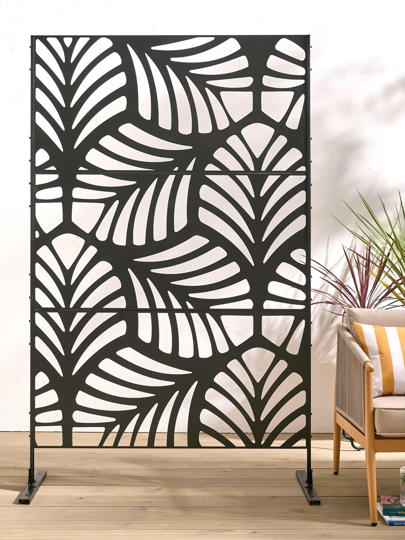 very-home-vertical-leafnbspmetal-garden-screennbspfree-standing-3-sheets
