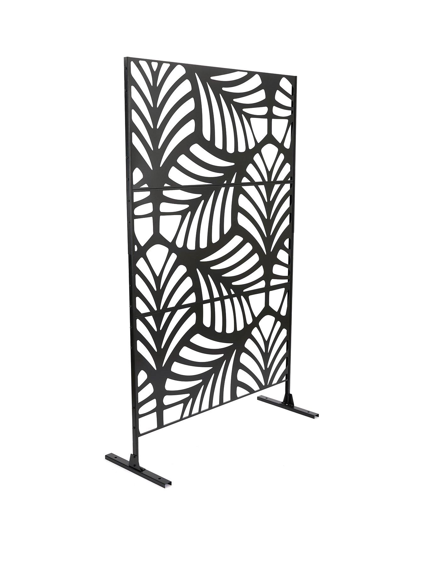 the-very-collection-vertical-leafnbspmetal-garden-screennbspfree-standing-3-sheetsback