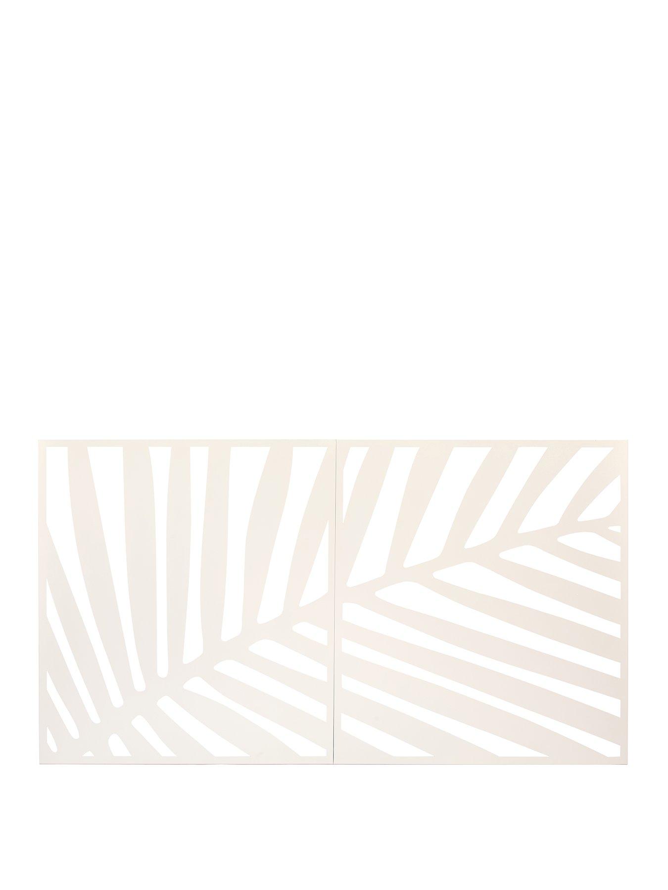 Image 2 of 4 of The Very Collection Horizontal Metal Garden Screen Leaf Wall Mounting - Cream
