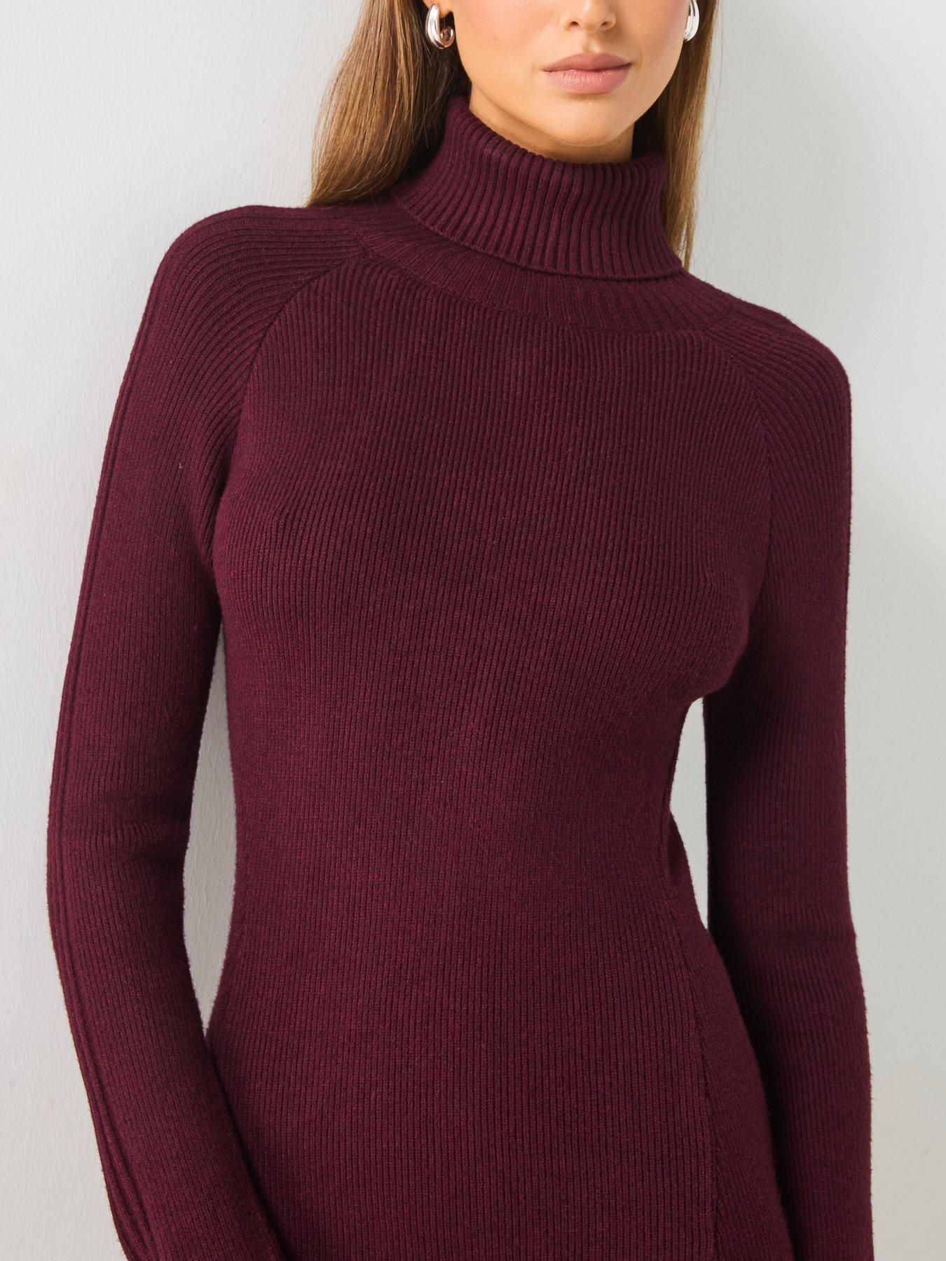 mango-burgundy-knitted-dressdetail